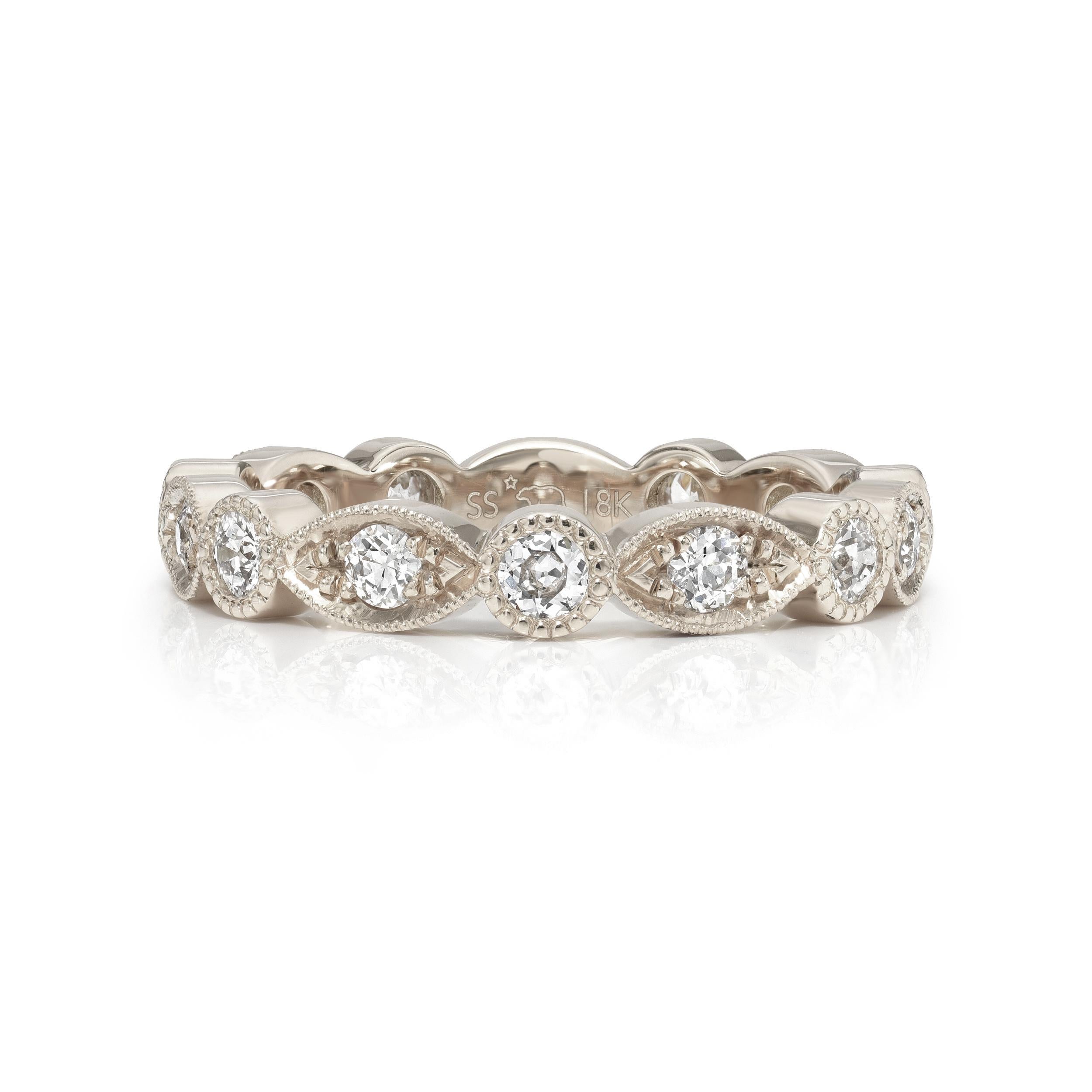 For Sale:  Handcrafted Elizabeth Old European Cut Diamond Eternity Band by Single Stone 3