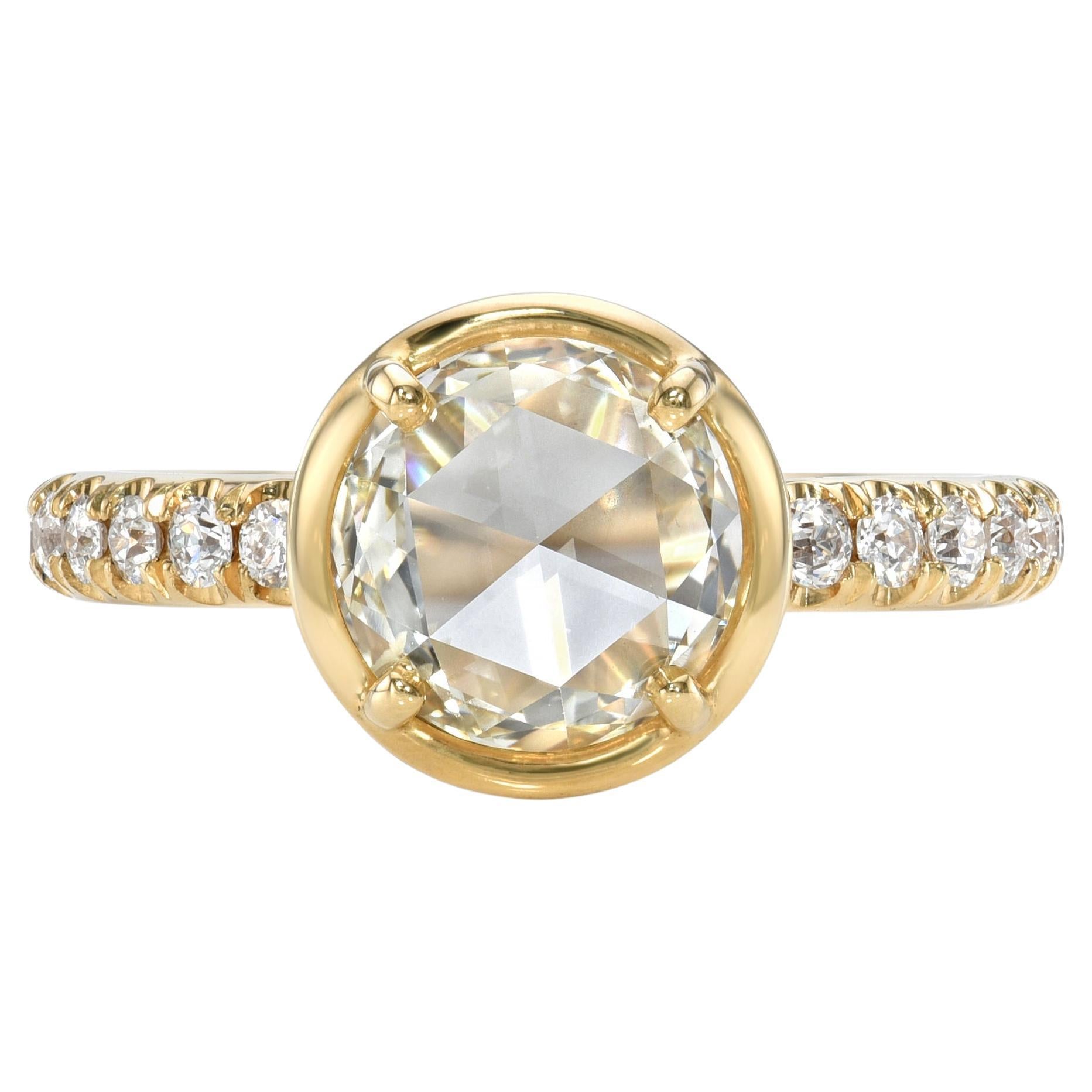 Handcrafted Ella Round Rose Cut Diamond Ring by Single Stone