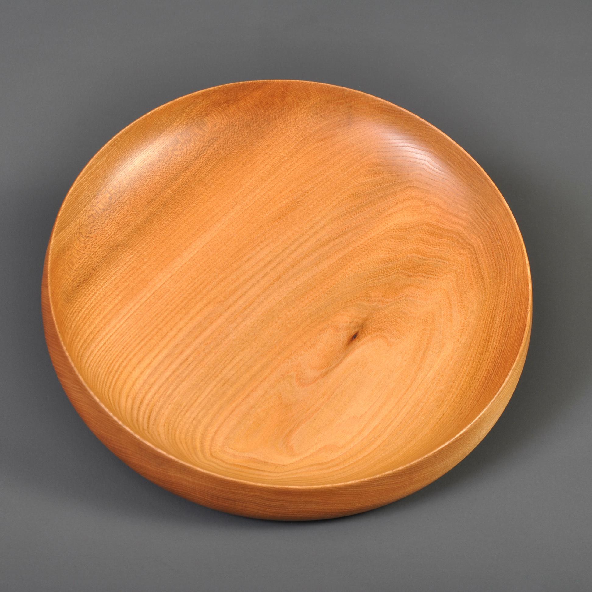 Modern Handcrafted Elm Platter Bowl For Sale