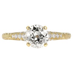 Handcrafted Elyse Old European Cut Diamond Ring by Single Stone