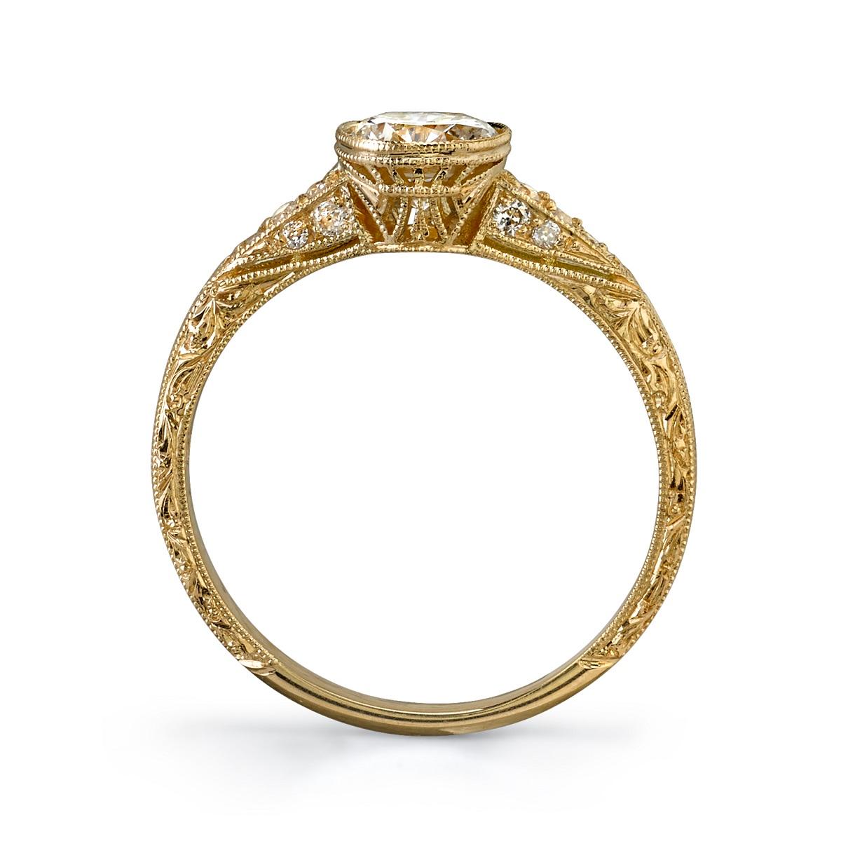 Handgefertigter Elyse-Diamantring mit Übergangsschliff von Single Stone (Gemischter Schliff) im Angebot