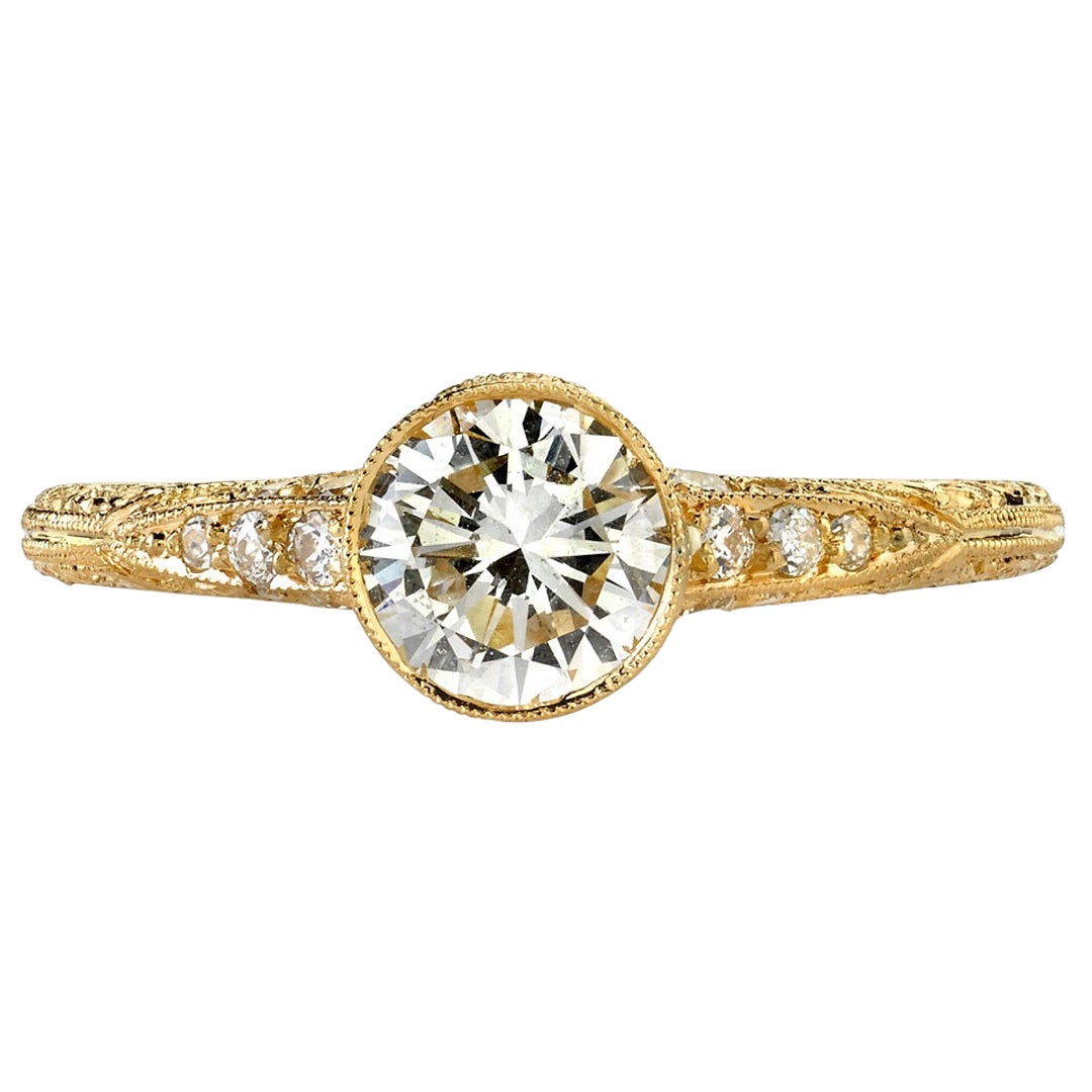 Handgefertigter Elyse-Diamantring mit Übergangsschliff von Single Stone im Angebot