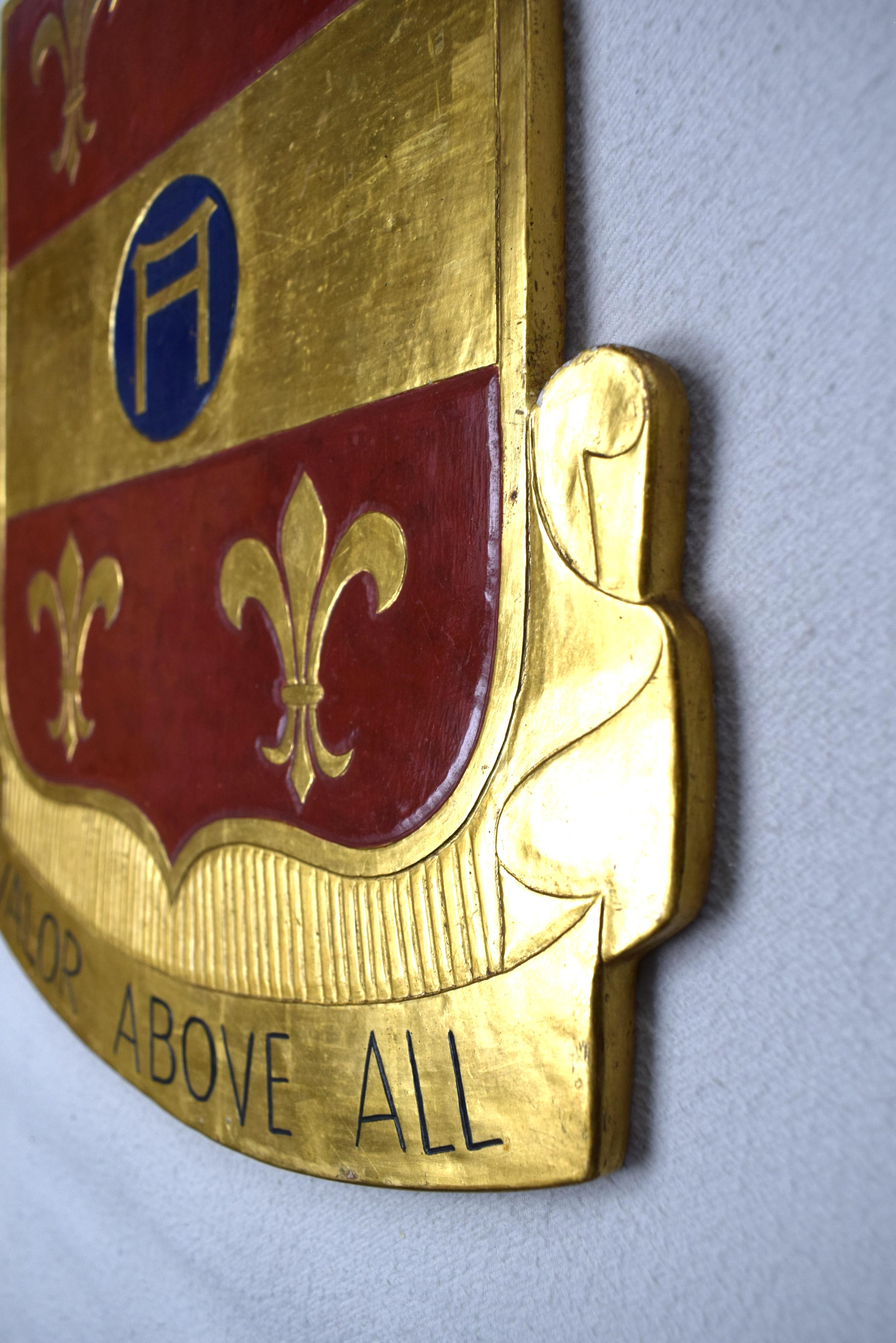 Fatto a mano Emblema realizzato a mano dalla mensa degli ufficiali del 7232° Gruppo MMG Ammuniti dell'USAF. in vendita