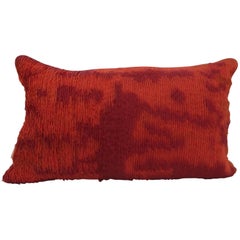 Handcrafted Embroidered Ribbon Work Pillow Ombré Red