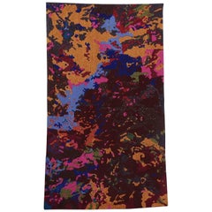 Handcrafted Embroidered Textile Contemporary Tapestry with Matt Beads