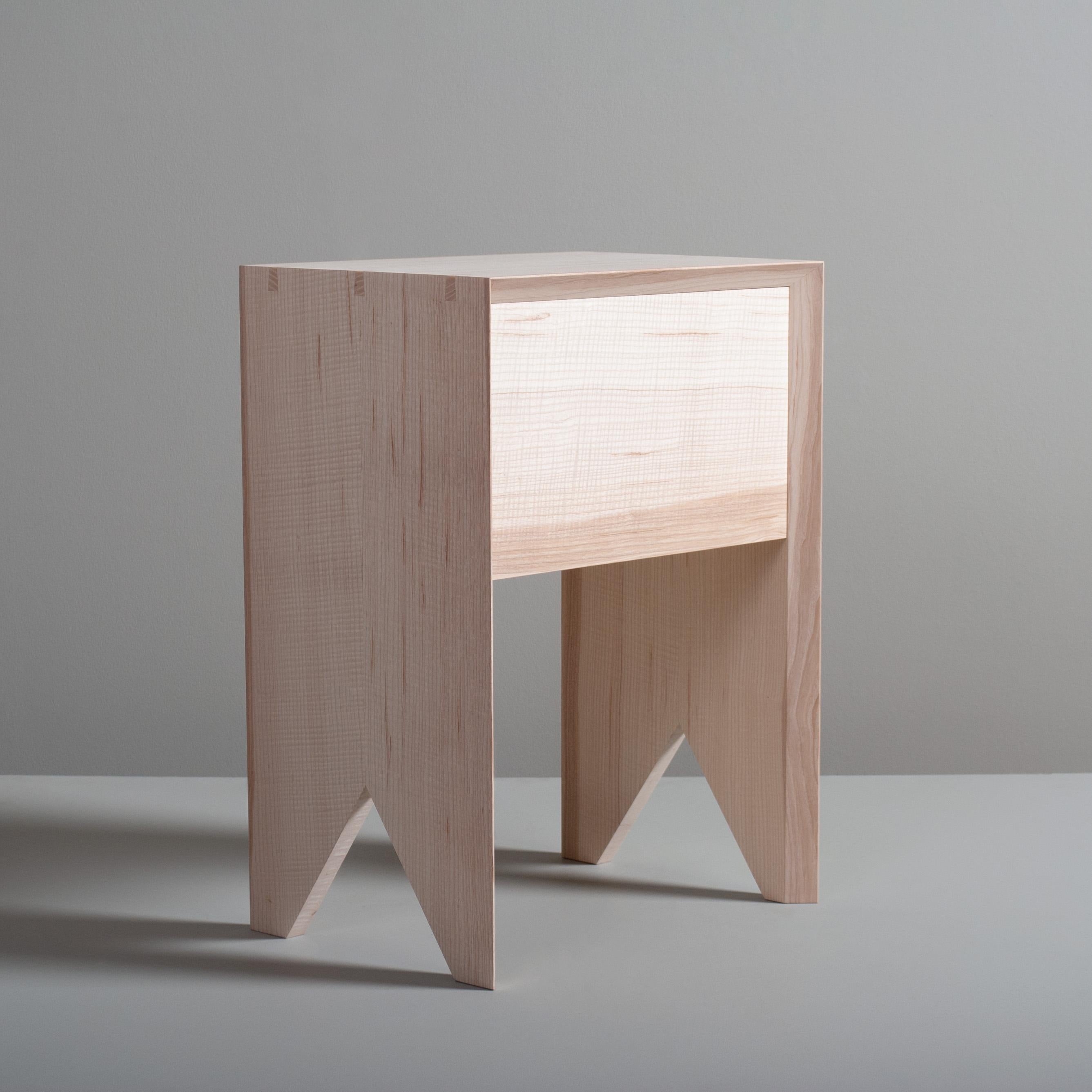 Modern Handcrafted English Ash Night Stand For Sale