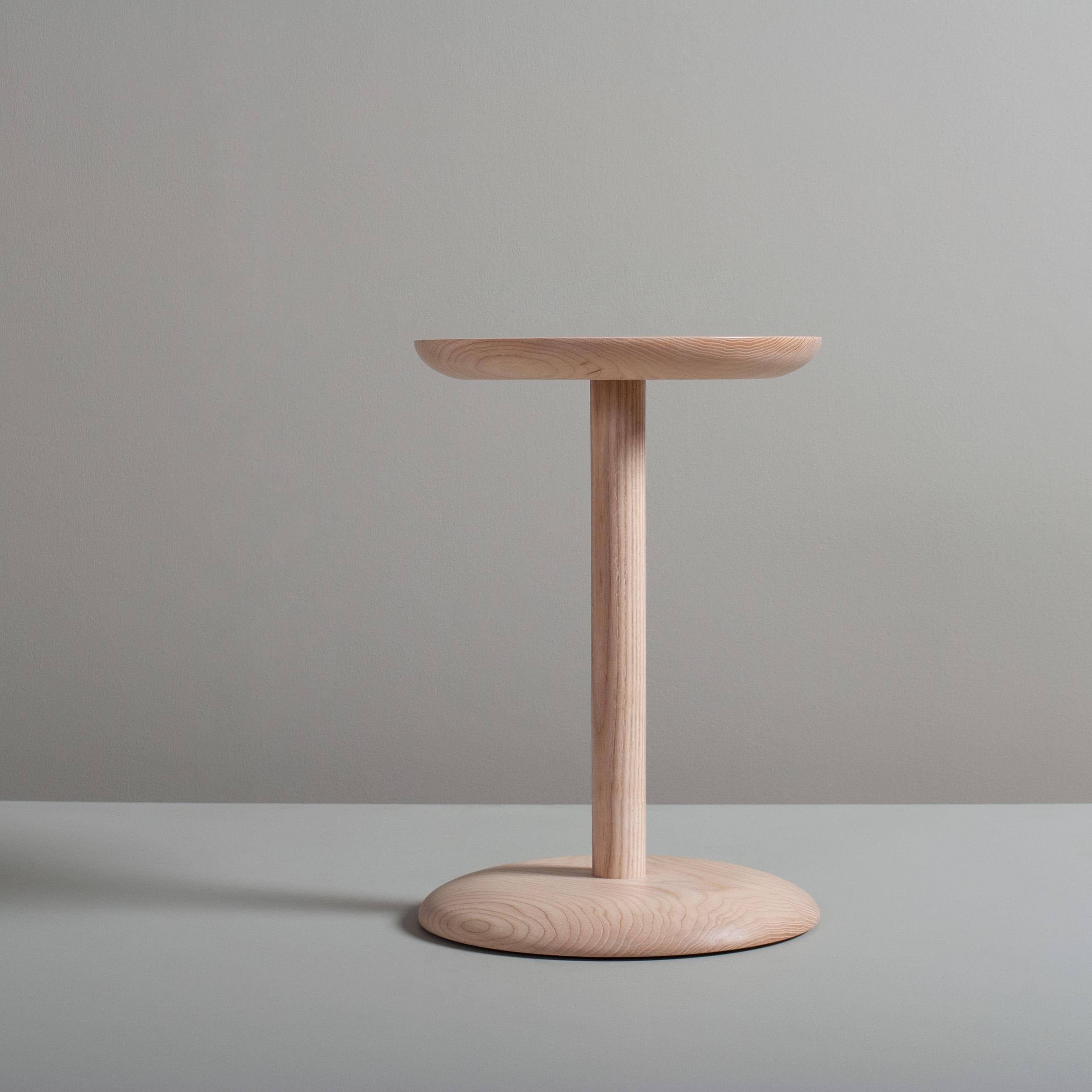 Modern Handcrafted English Ash Side Table For Sale