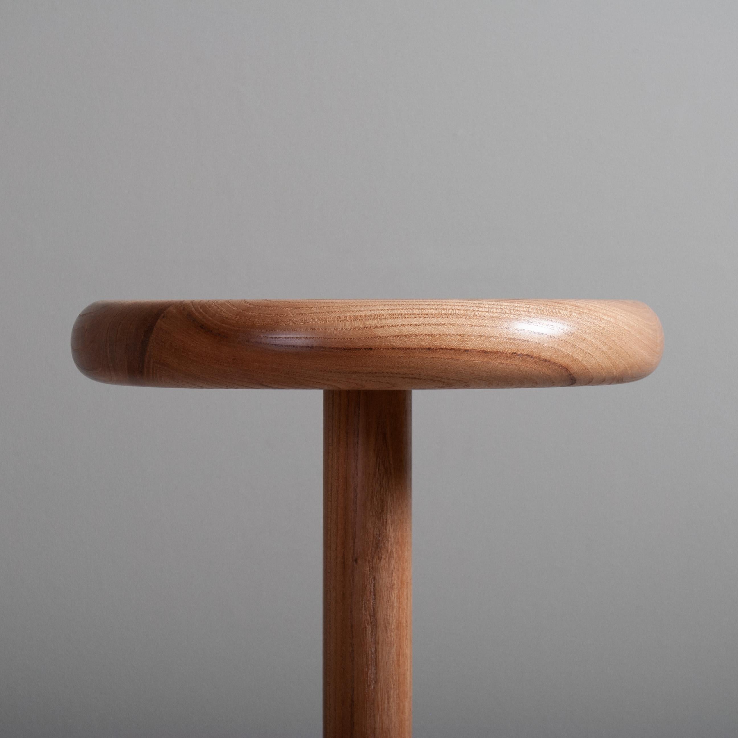 Contemporary Handcrafted English Elm Side Drink Table