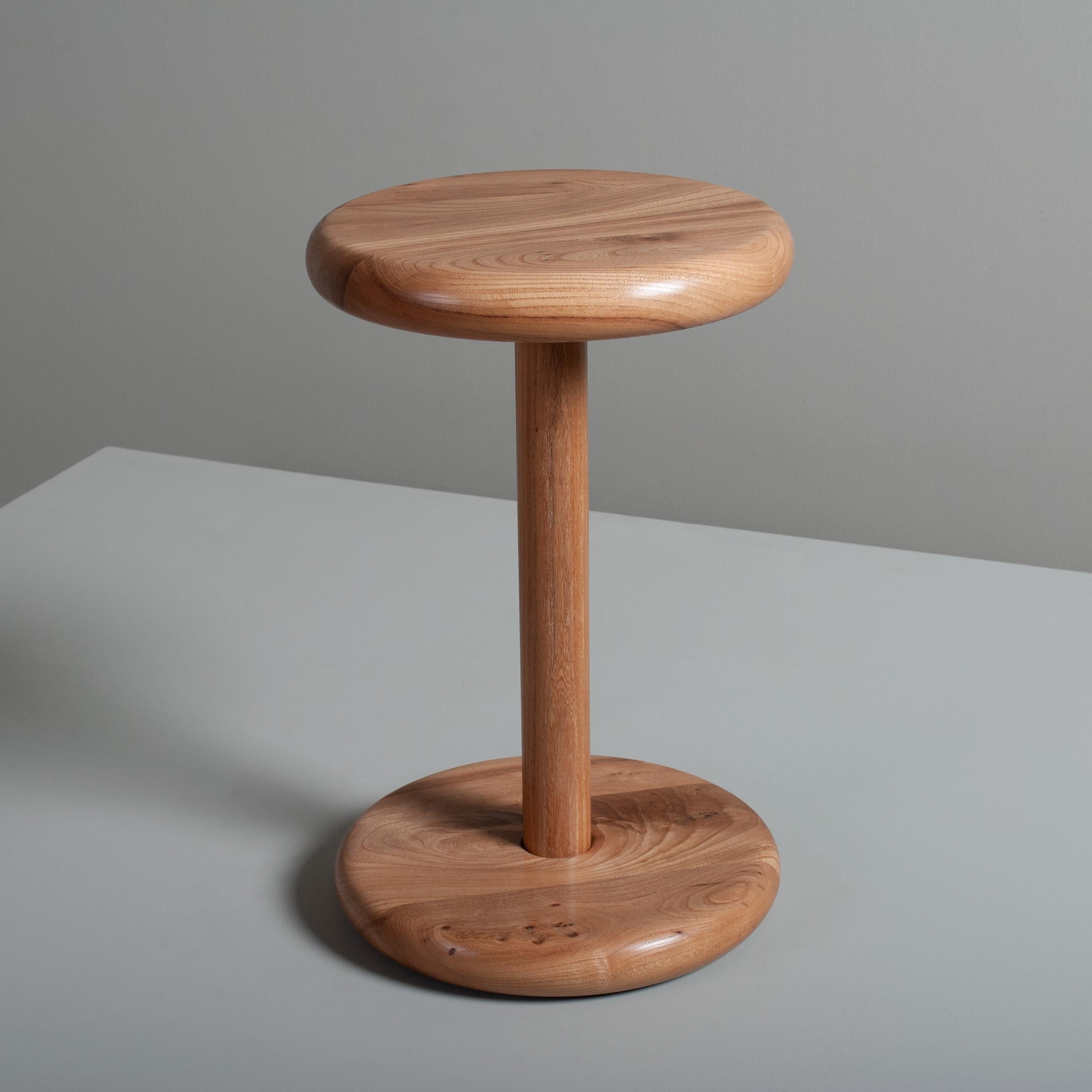 Handcrafted English Elm Side Drink Table 1