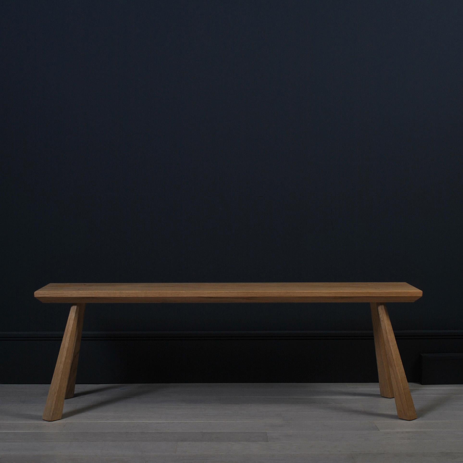 Contemporary Handcrafted English Oak Bench For Sale