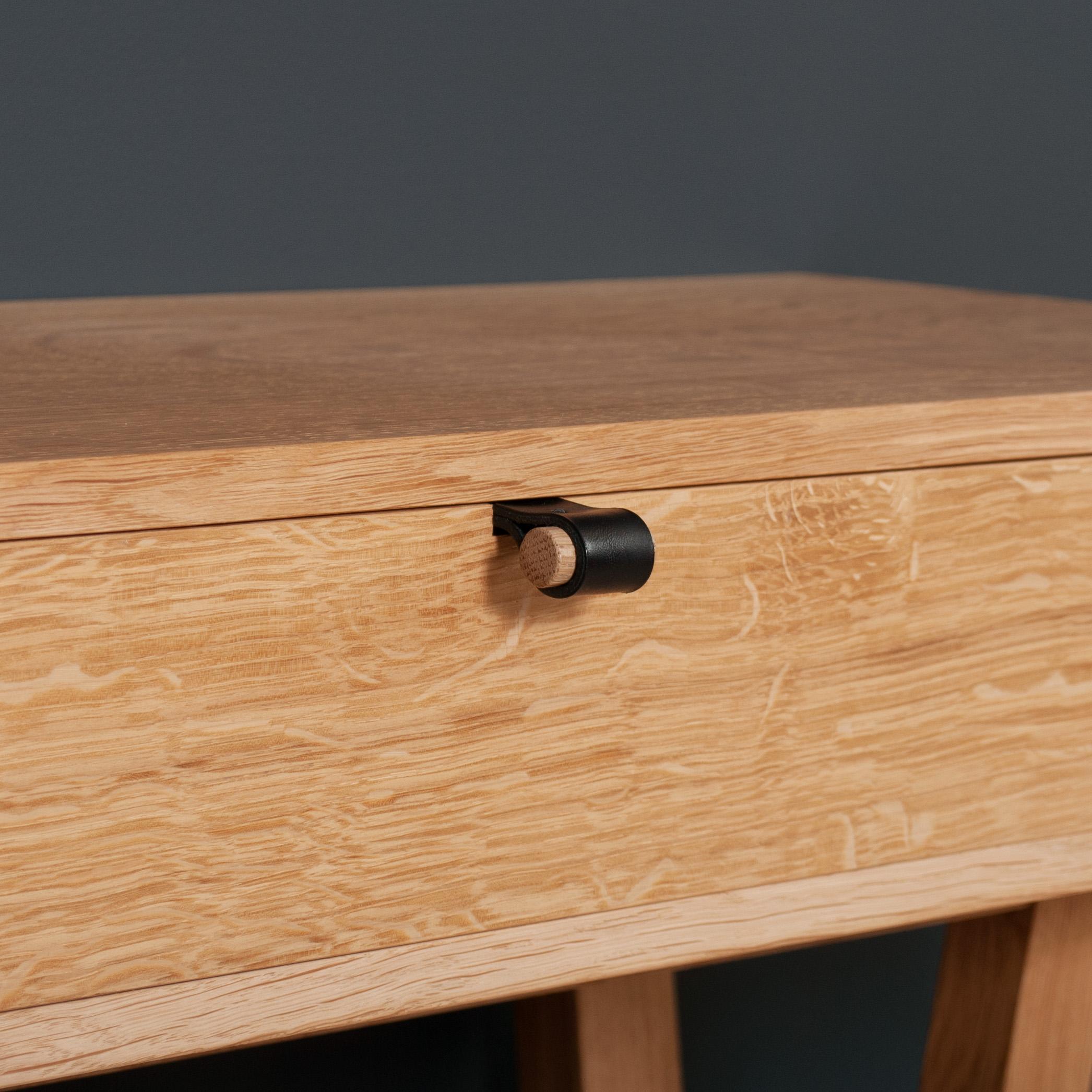 Modern Handcrafted English Oak Console For Sale