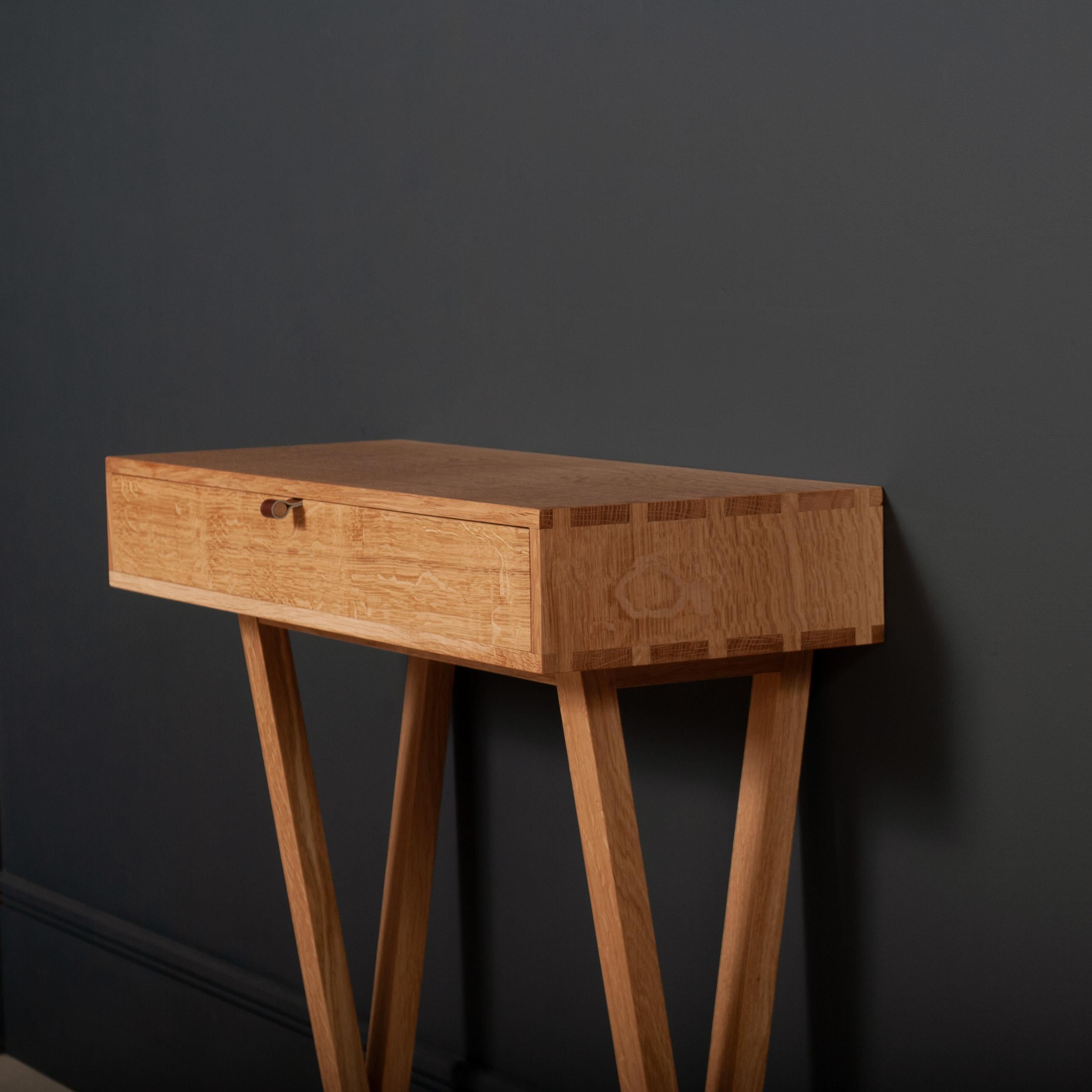 Handcrafted English Oak Console For Sale 2