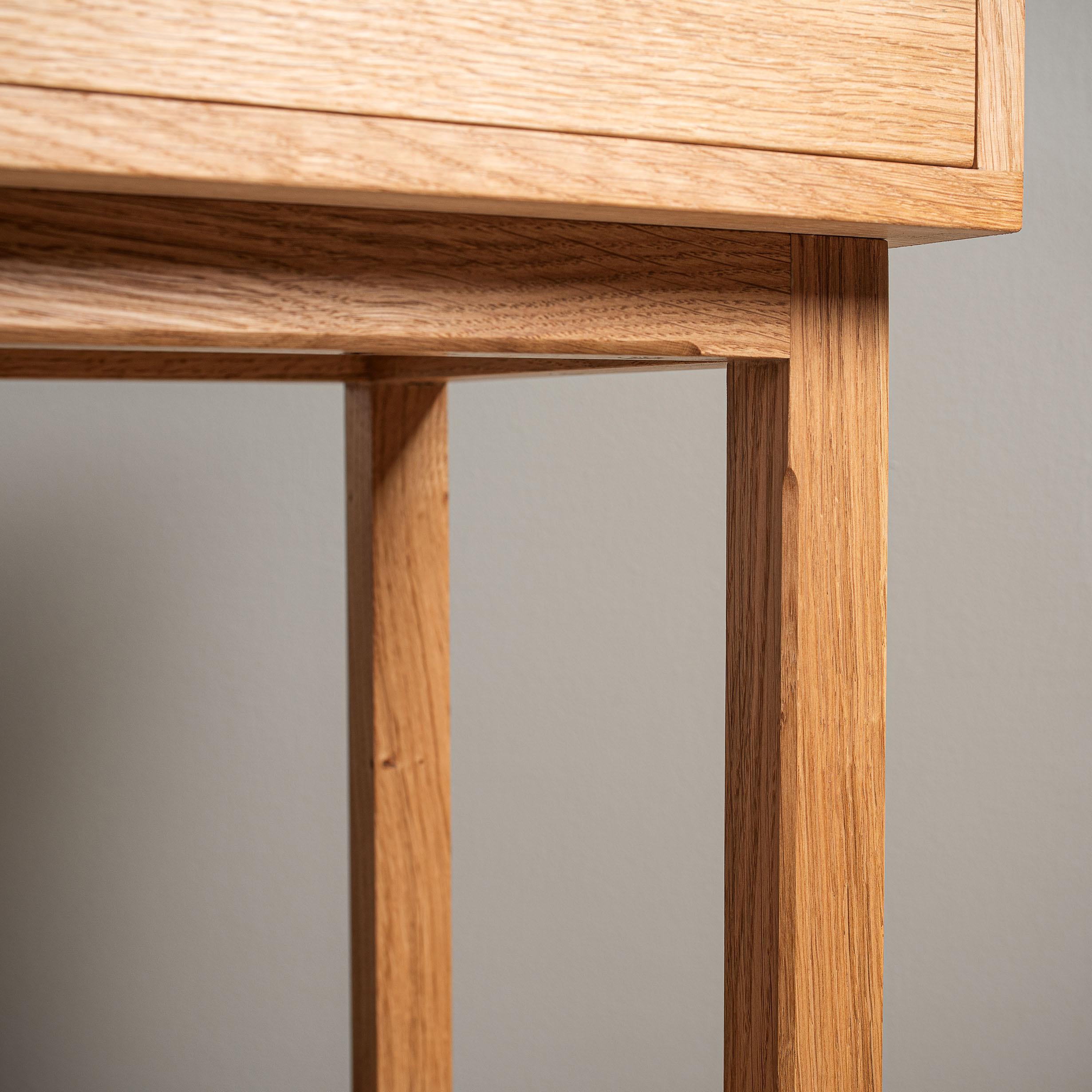 Handcrafted English Oak Console or Vanity Table For Sale 4
