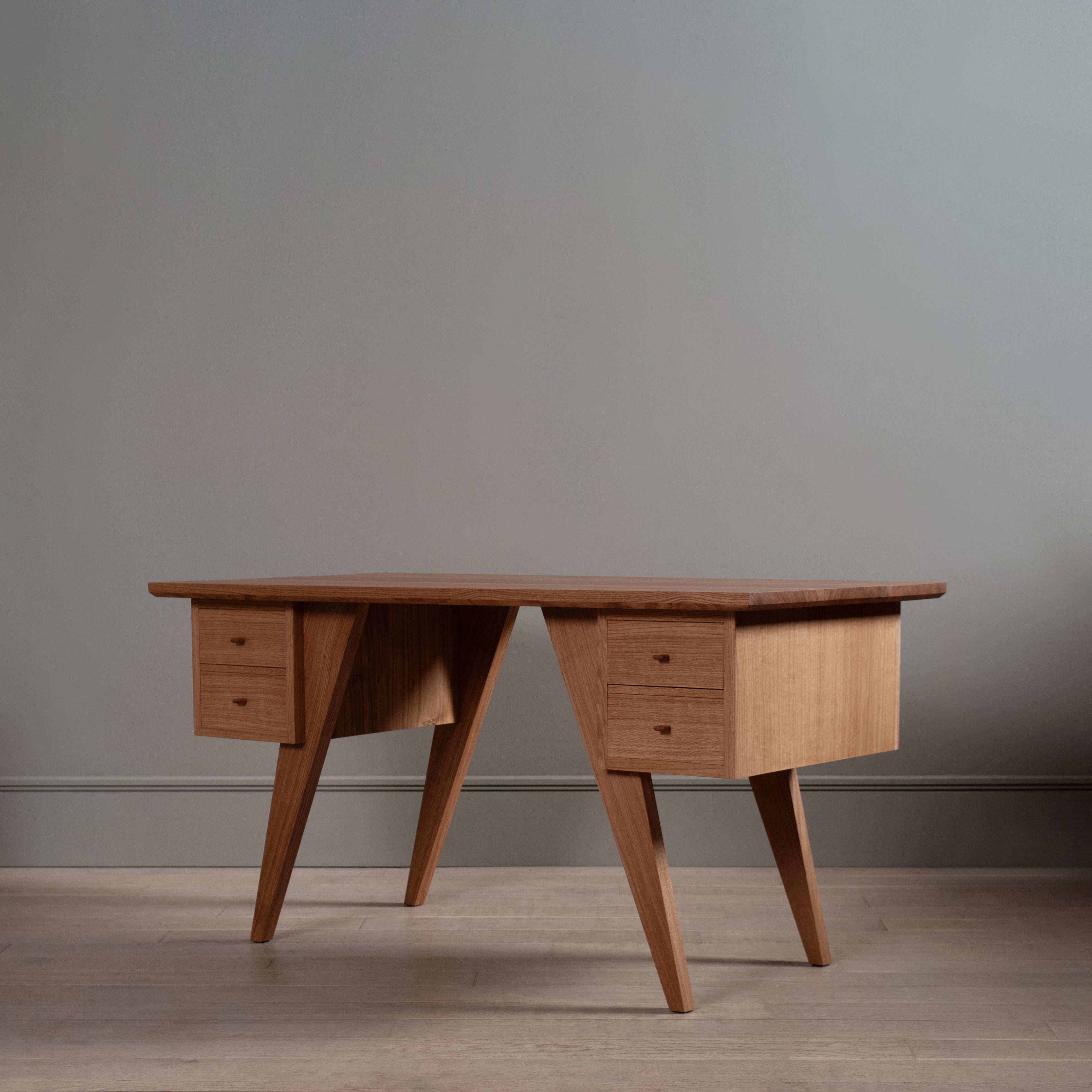 Handcrafted English Oak 4 Drawer Desk by SUM Furniture