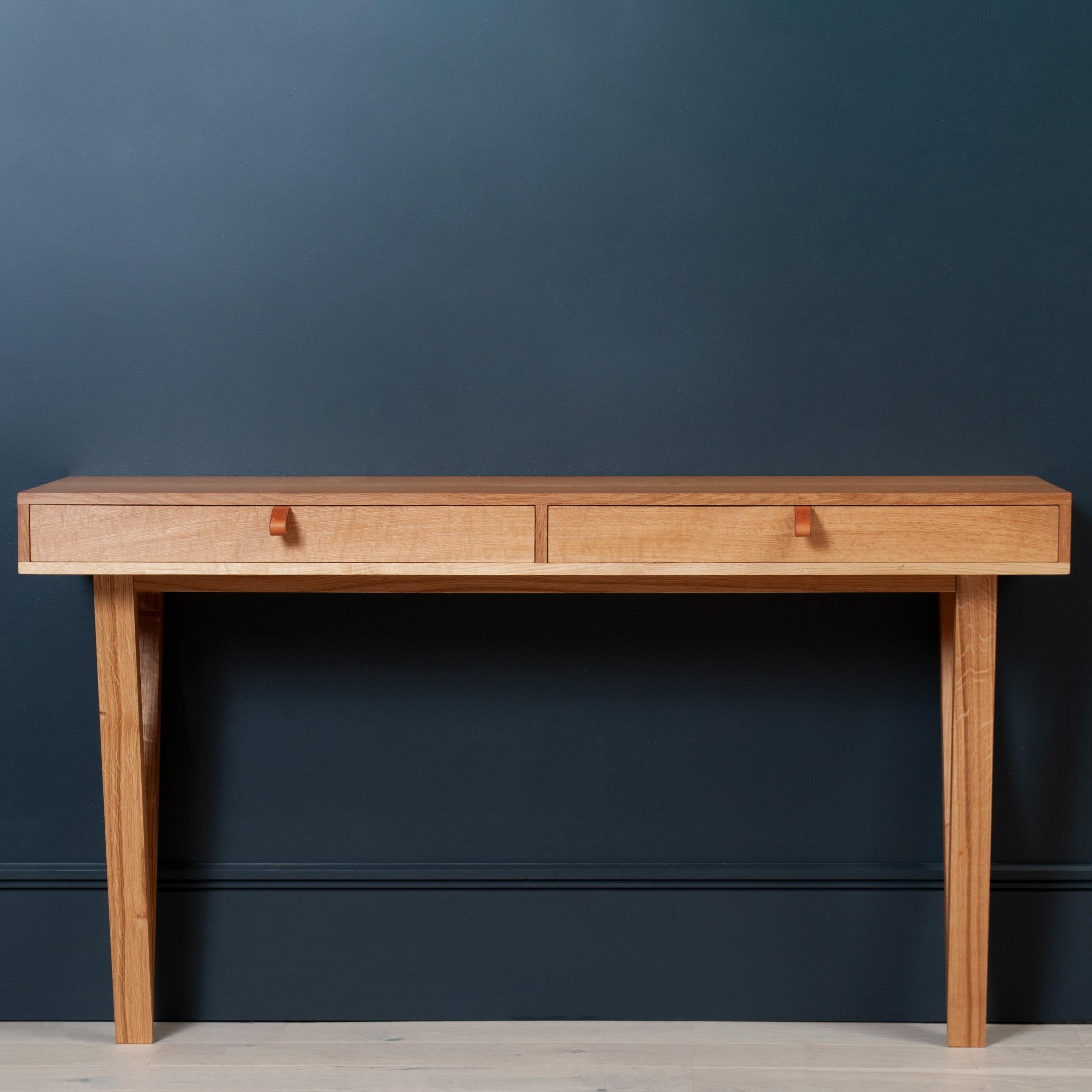 Handcrafted English Oak Desk Console For Sale 3