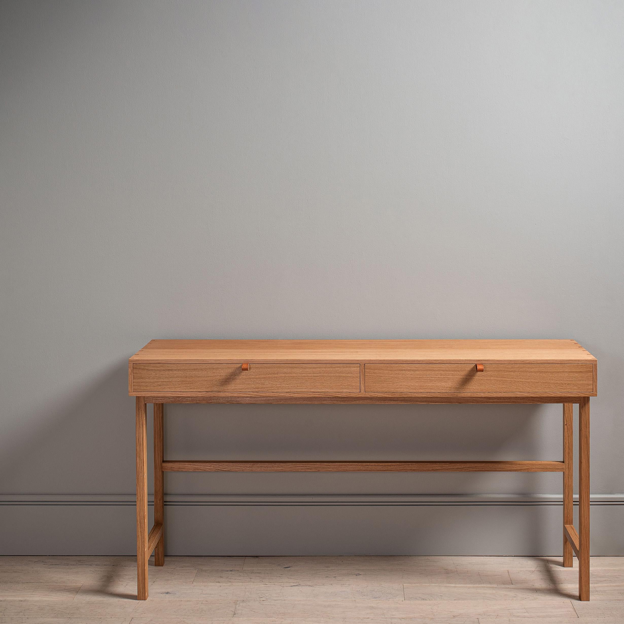 Contemporary Handcrafted English Oak Desk For Sale