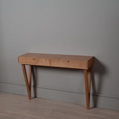 Handcrafted English Oak Entry Table Drawers