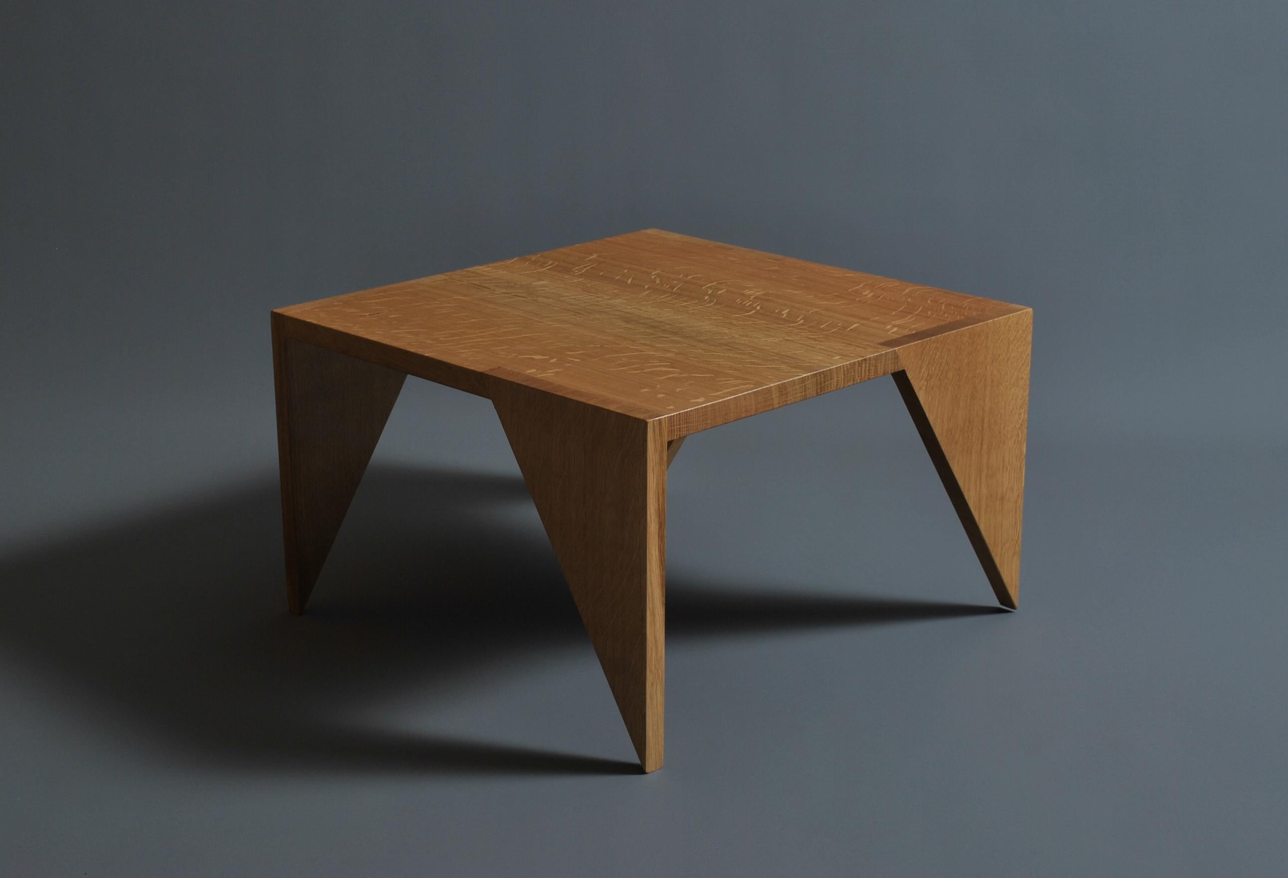 Contemporary Handcrafted English Oak Modernist End Table For Sale