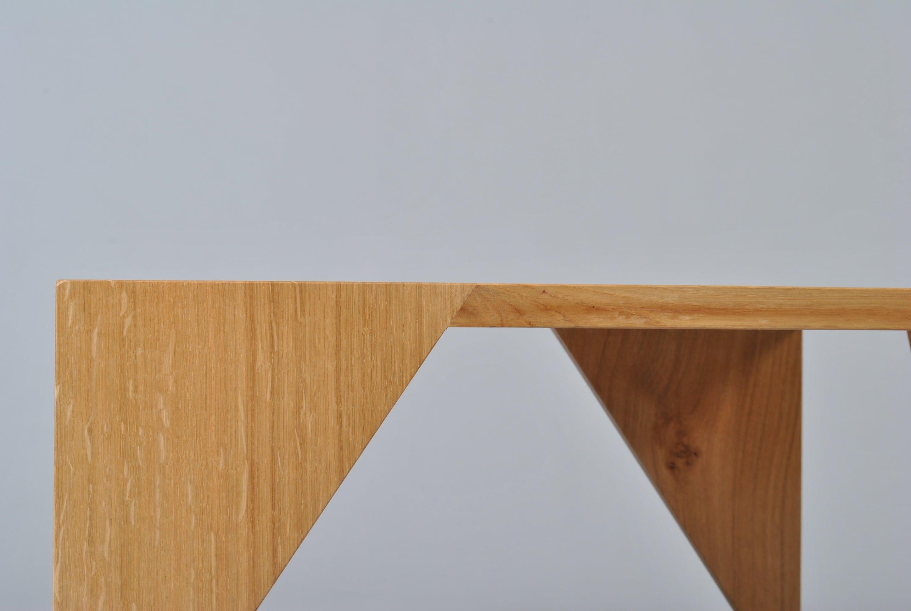 Handcrafted English Oak Modernist Table For Sale 4