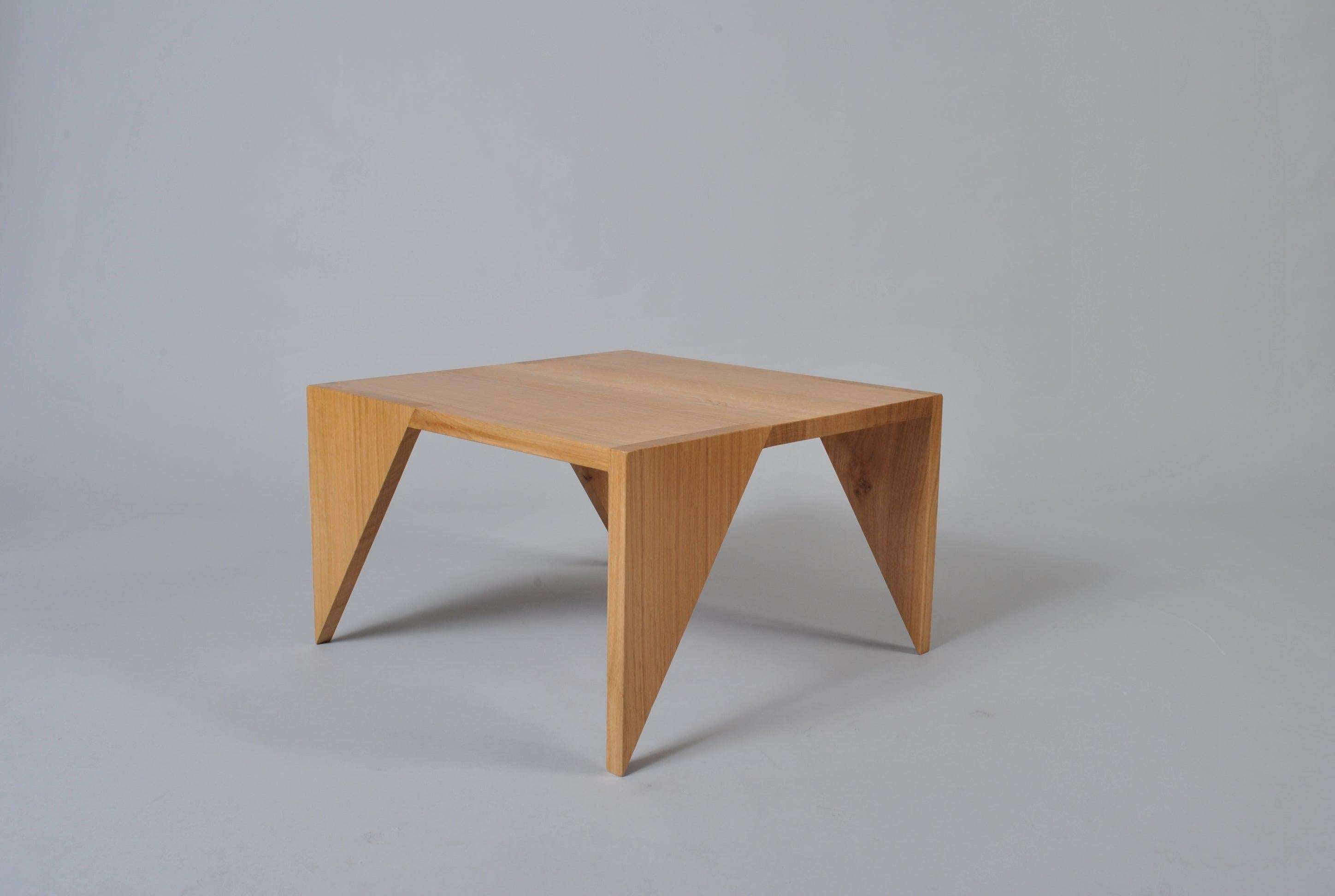 Contemporary Handcrafted English Oak Modernist Table For Sale