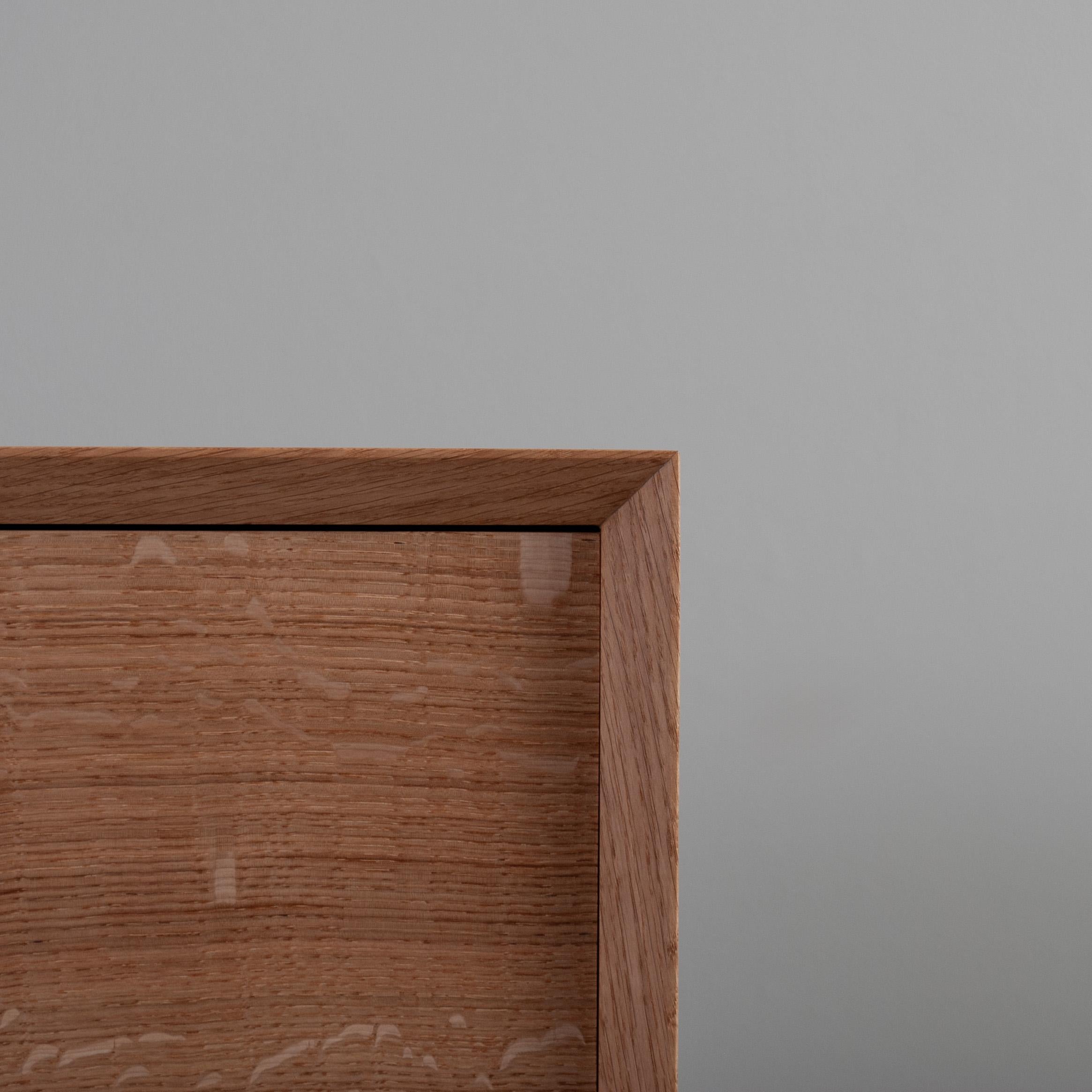 Handcrafted English Oak Night Stand Table & Drawer For Sale 2