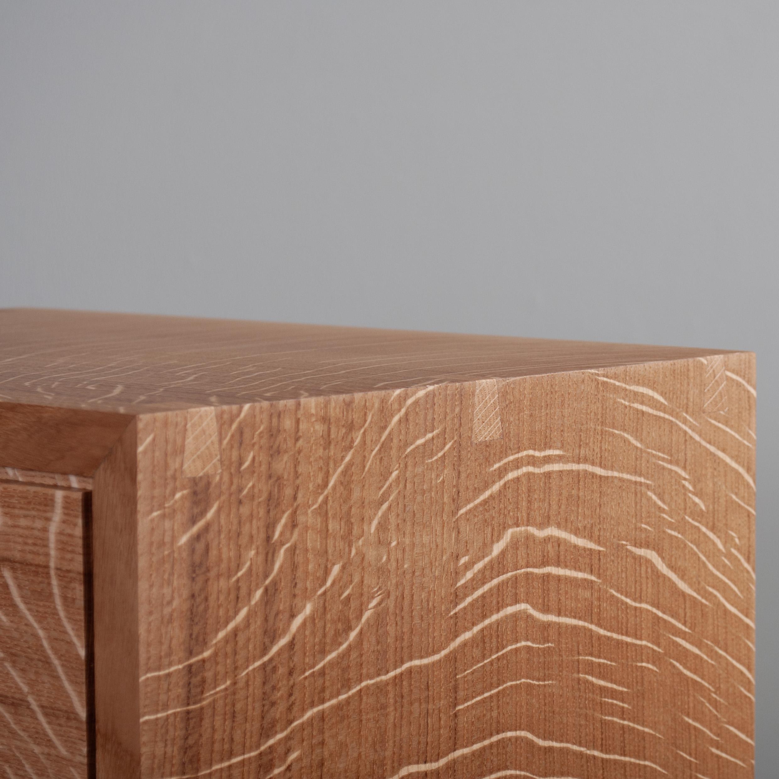 Handcrafted English Oak Night Stand Table & Drawer For Sale 3