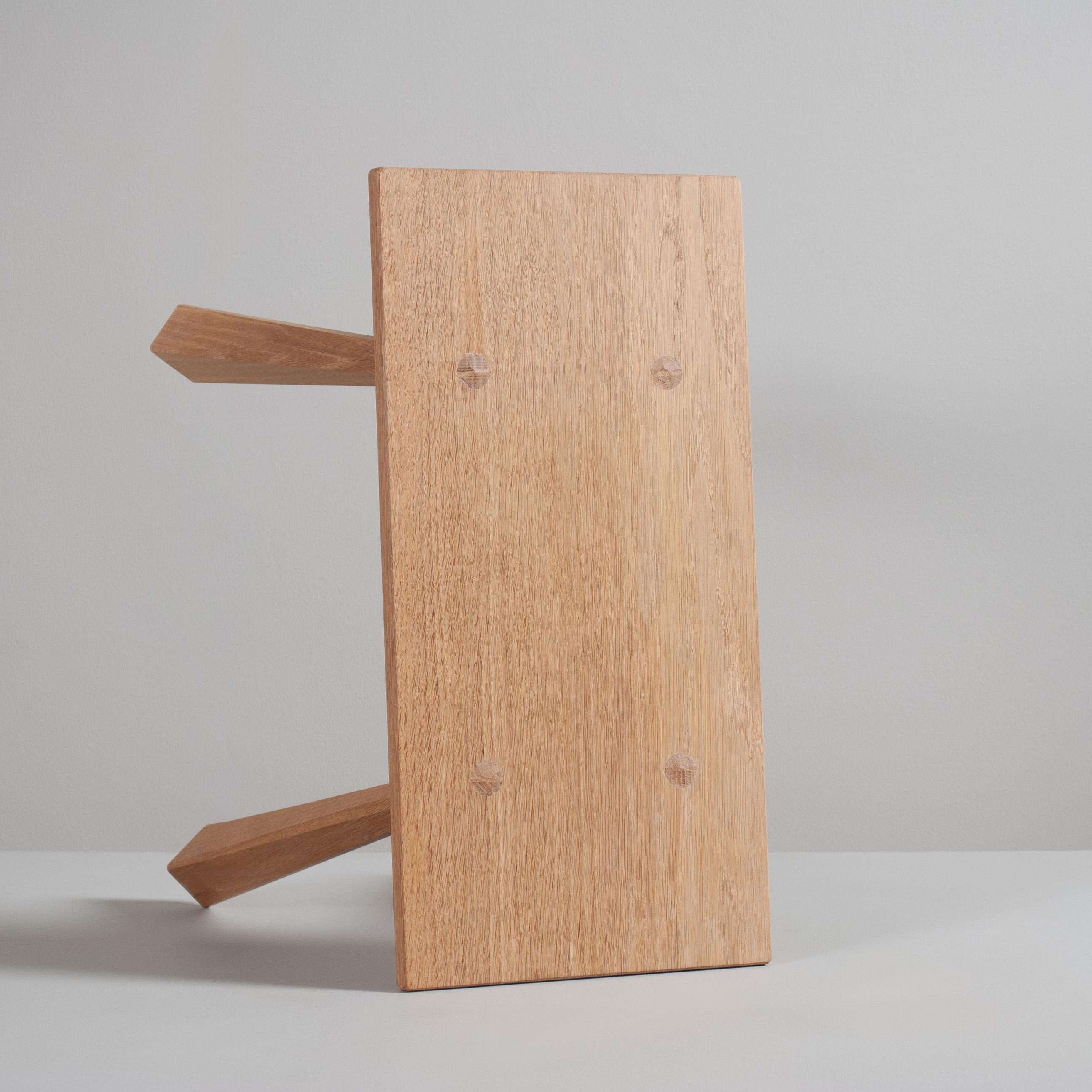 Hand-Crafted Handcrafted English Oak Single Seat Bench Stool