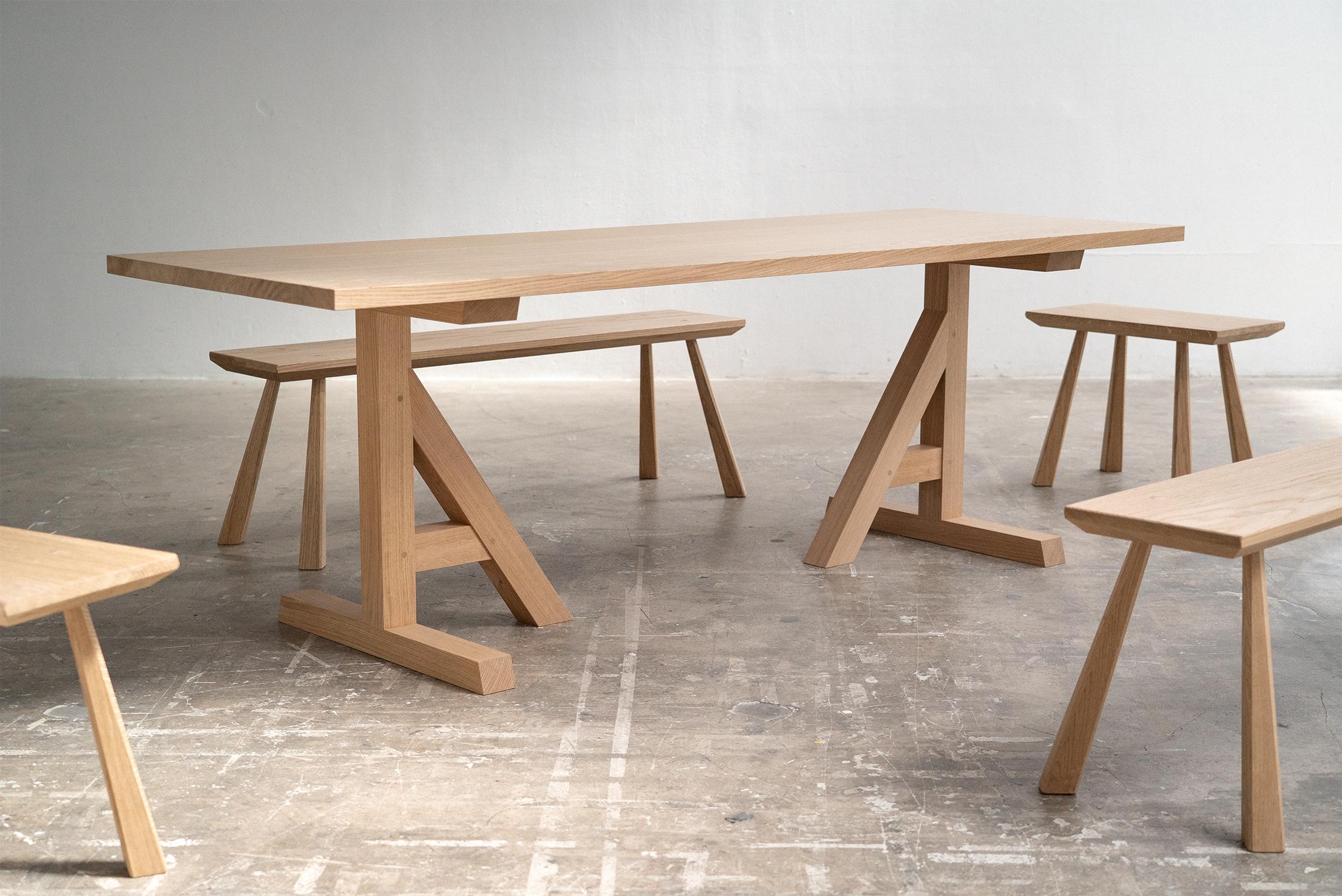 Contemporary Handcrafted English Oak Table For Sale