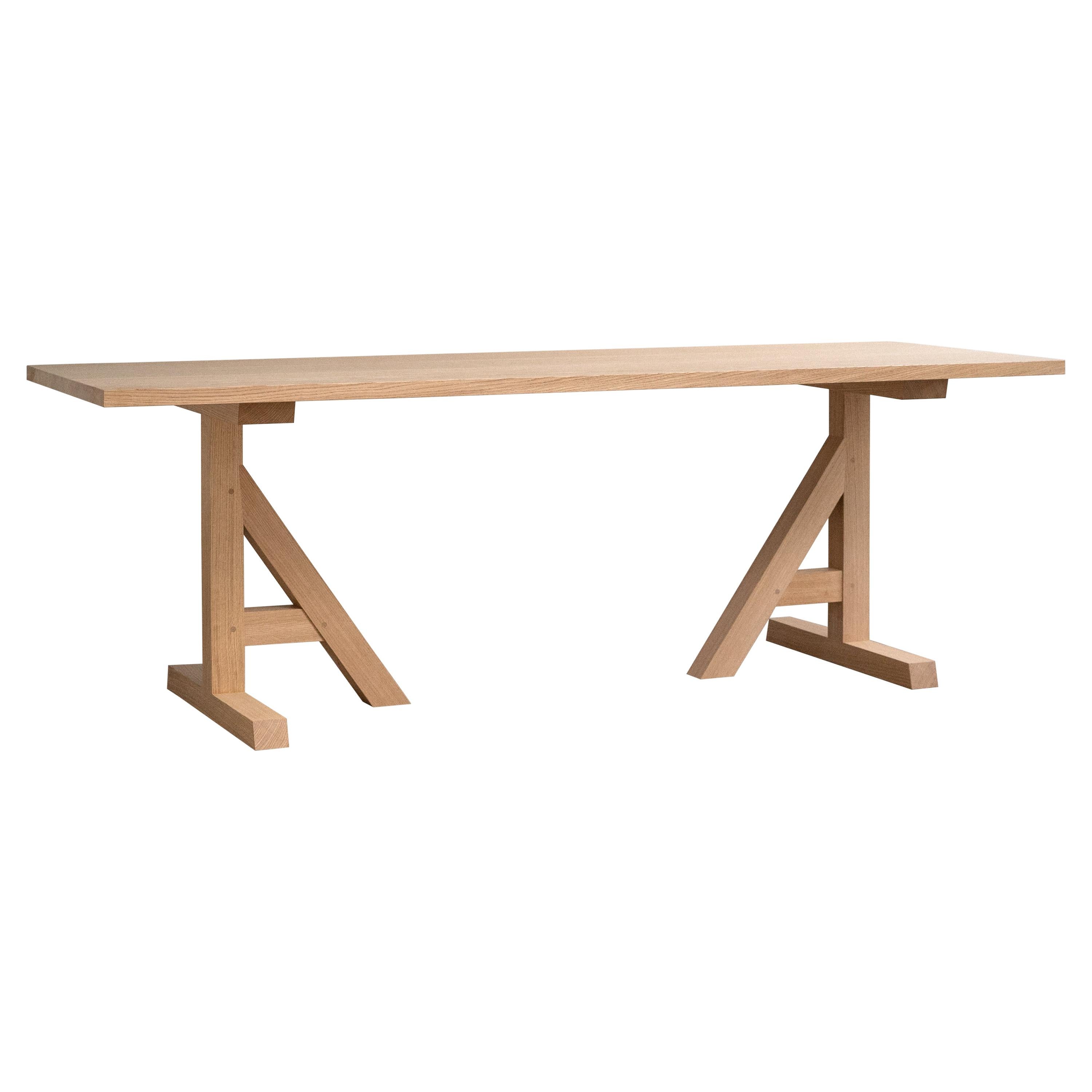 Handcrafted English Oak Table For Sale