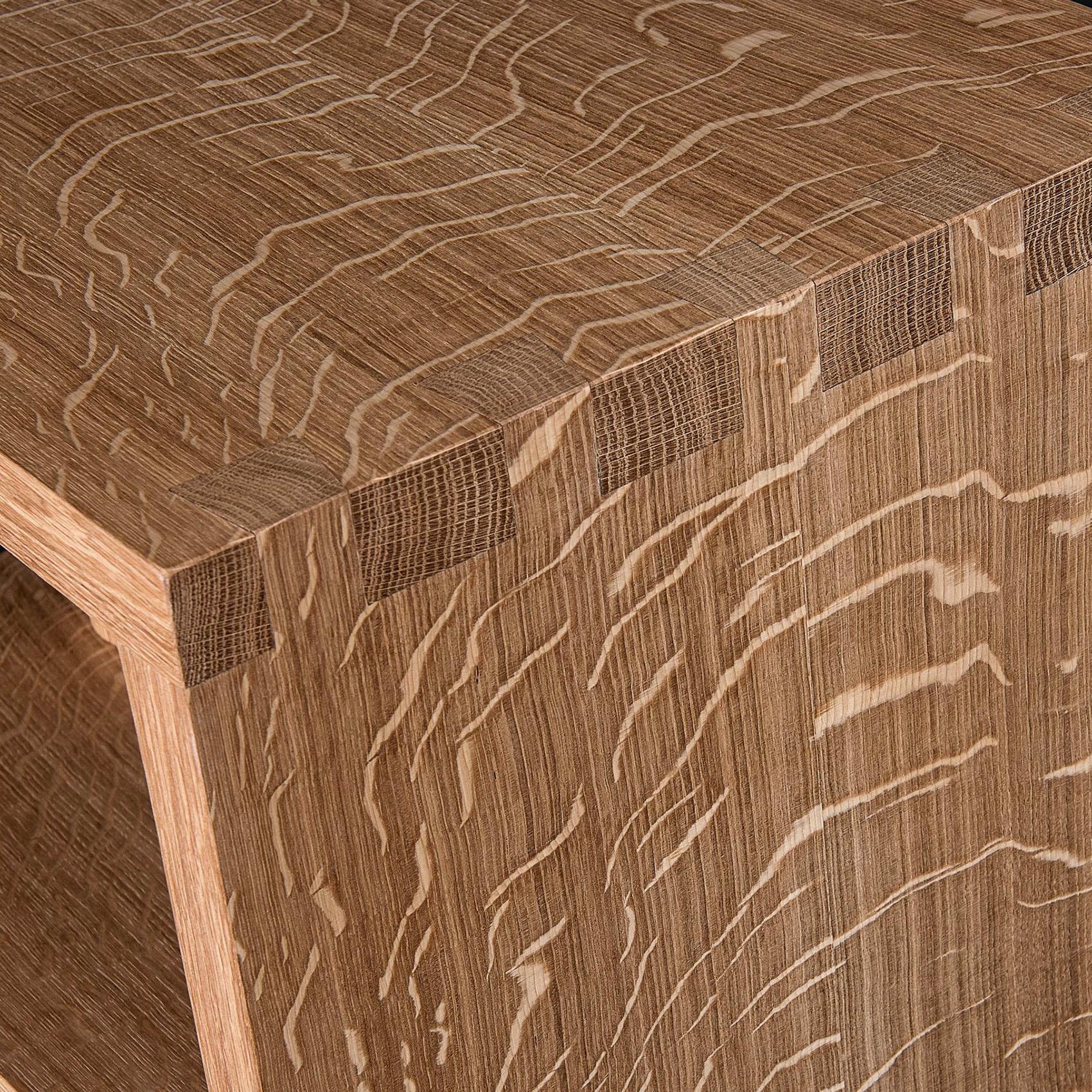 Handcrafted English Oak Tiered Nightstand Table For Sale 6