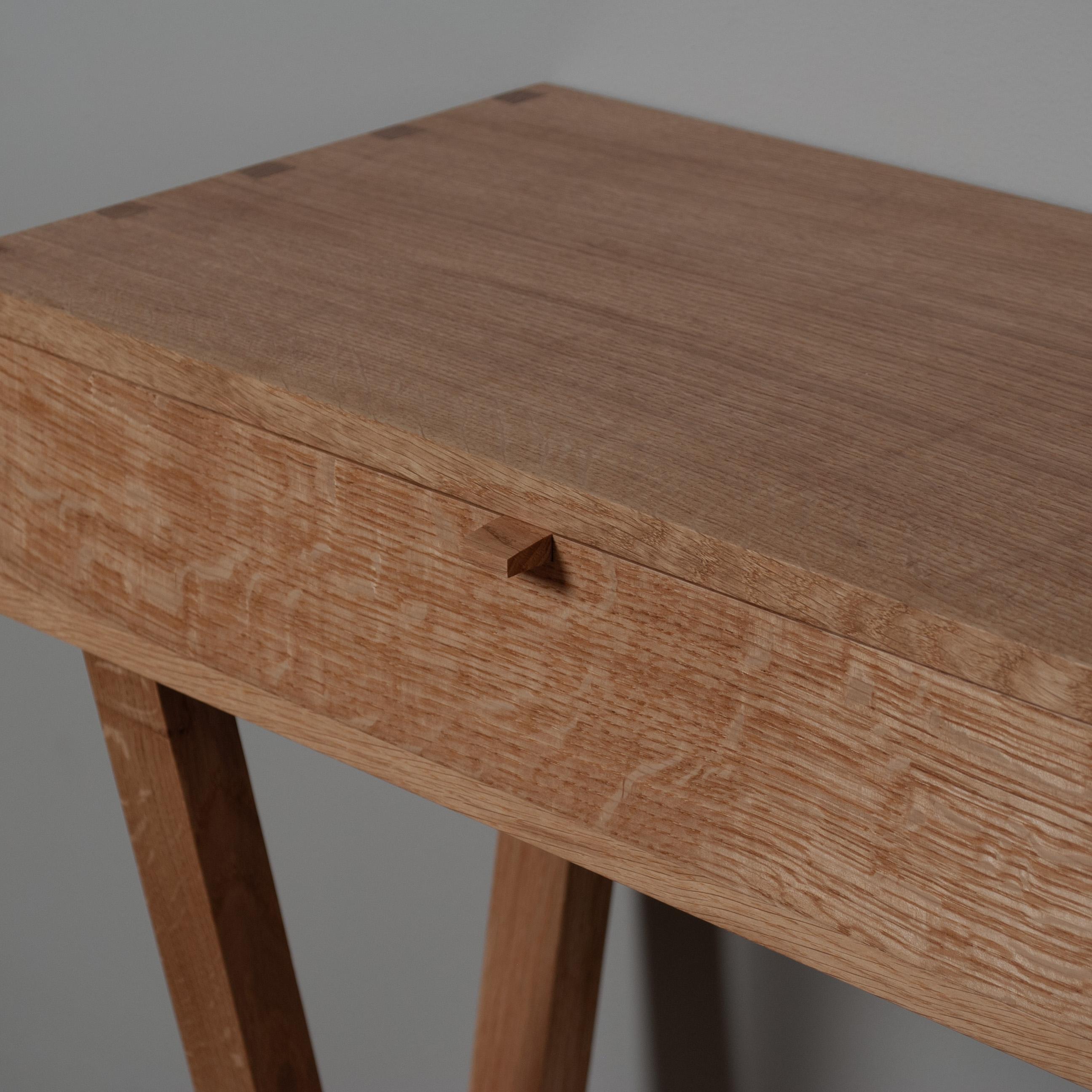 Handcrafted English Oak Vanity Table For Sale 3