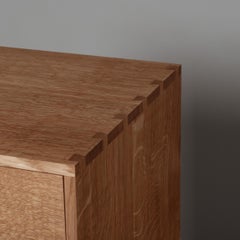 Handcrafted English Oak & Walnut Chest of Drawers, Nightstand