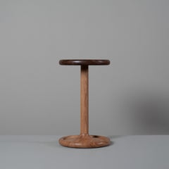 Handcrafted English Side Drink Table, Walnut & Oak