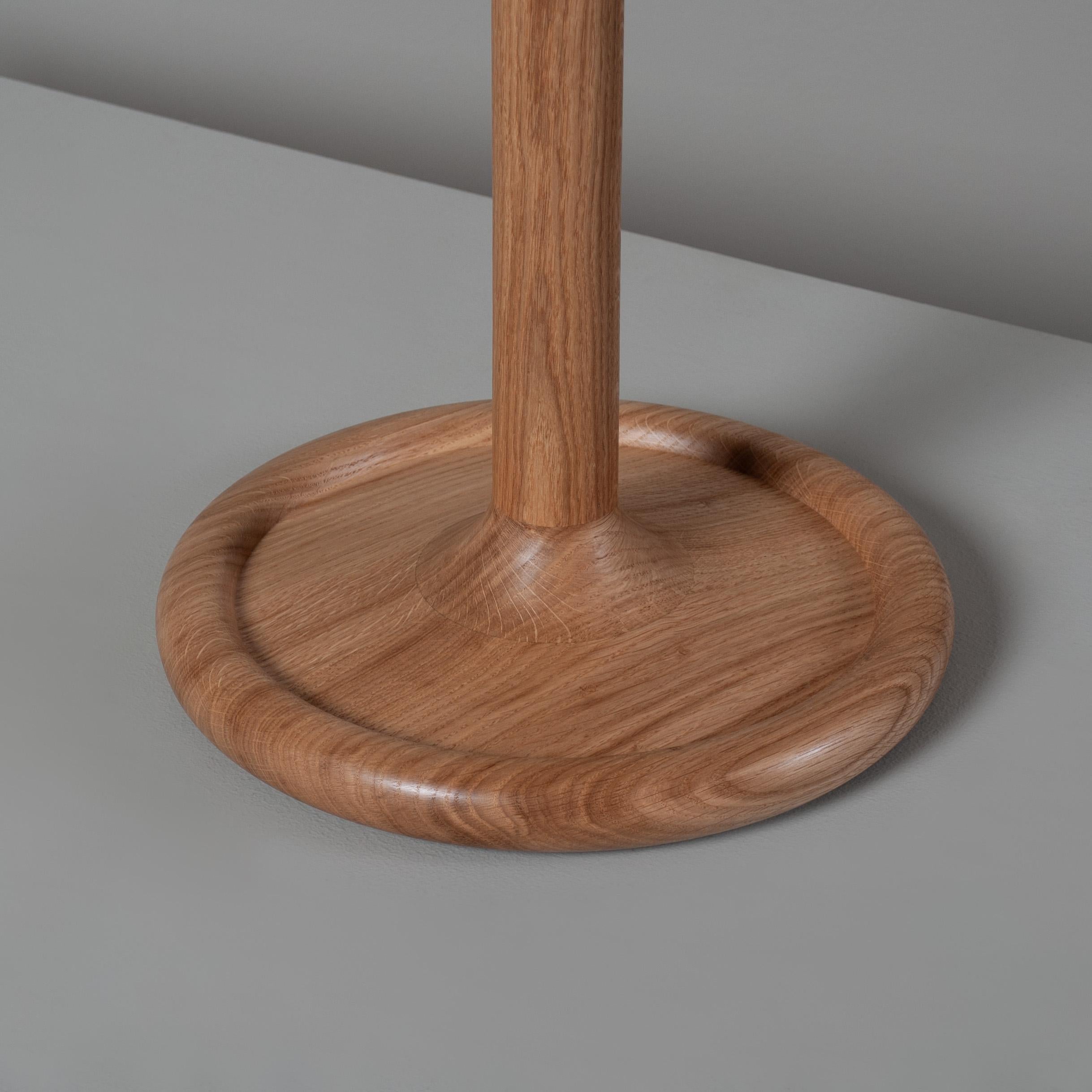 Modern Handcrafted English Side Drink Table, Walnut & Oak For Sale