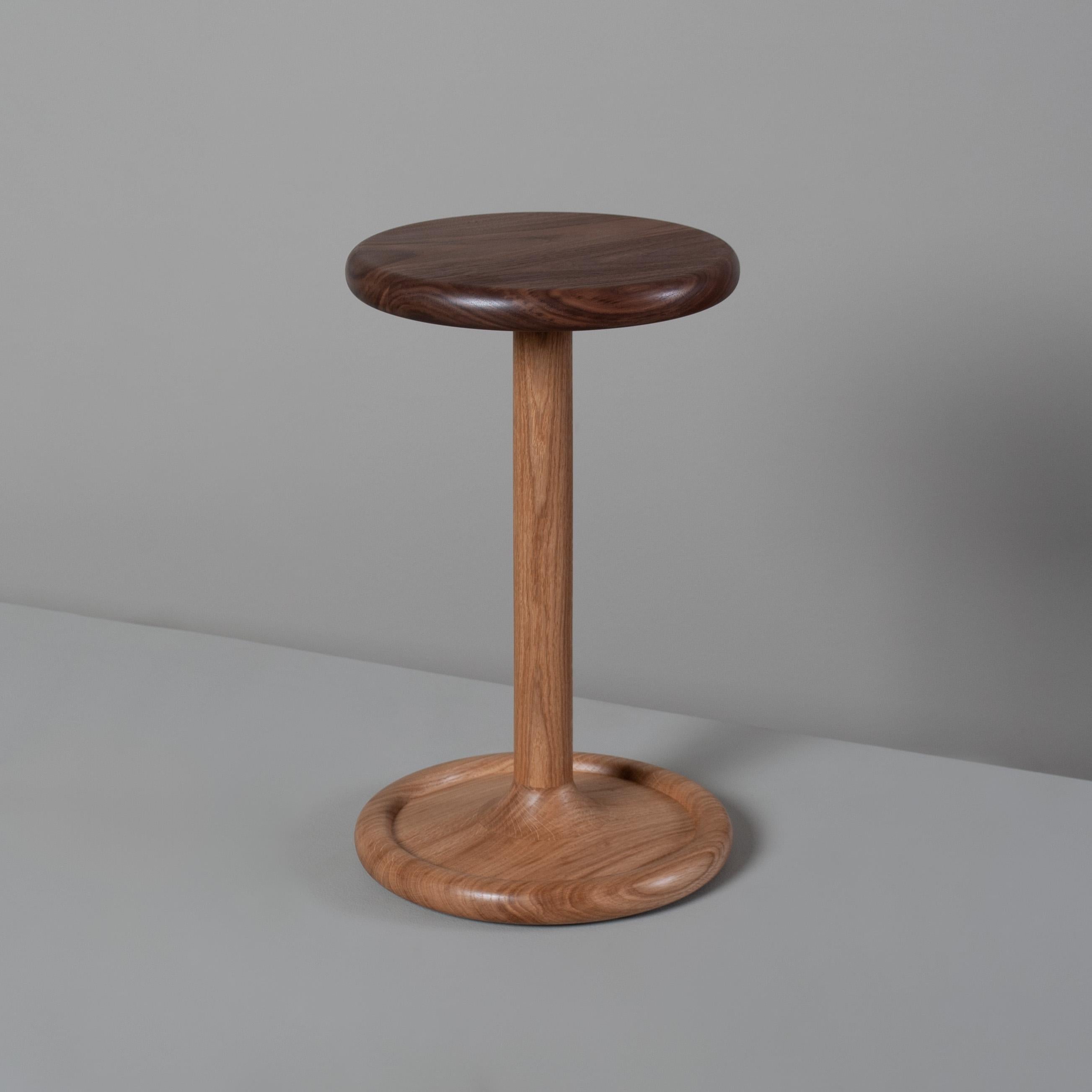 Handcrafted English Side Drink Table, Walnut & Oak In New Condition For Sale In London, GB