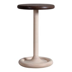 Table à boire d'appoint anglaise artisanale, noyer et sycomore