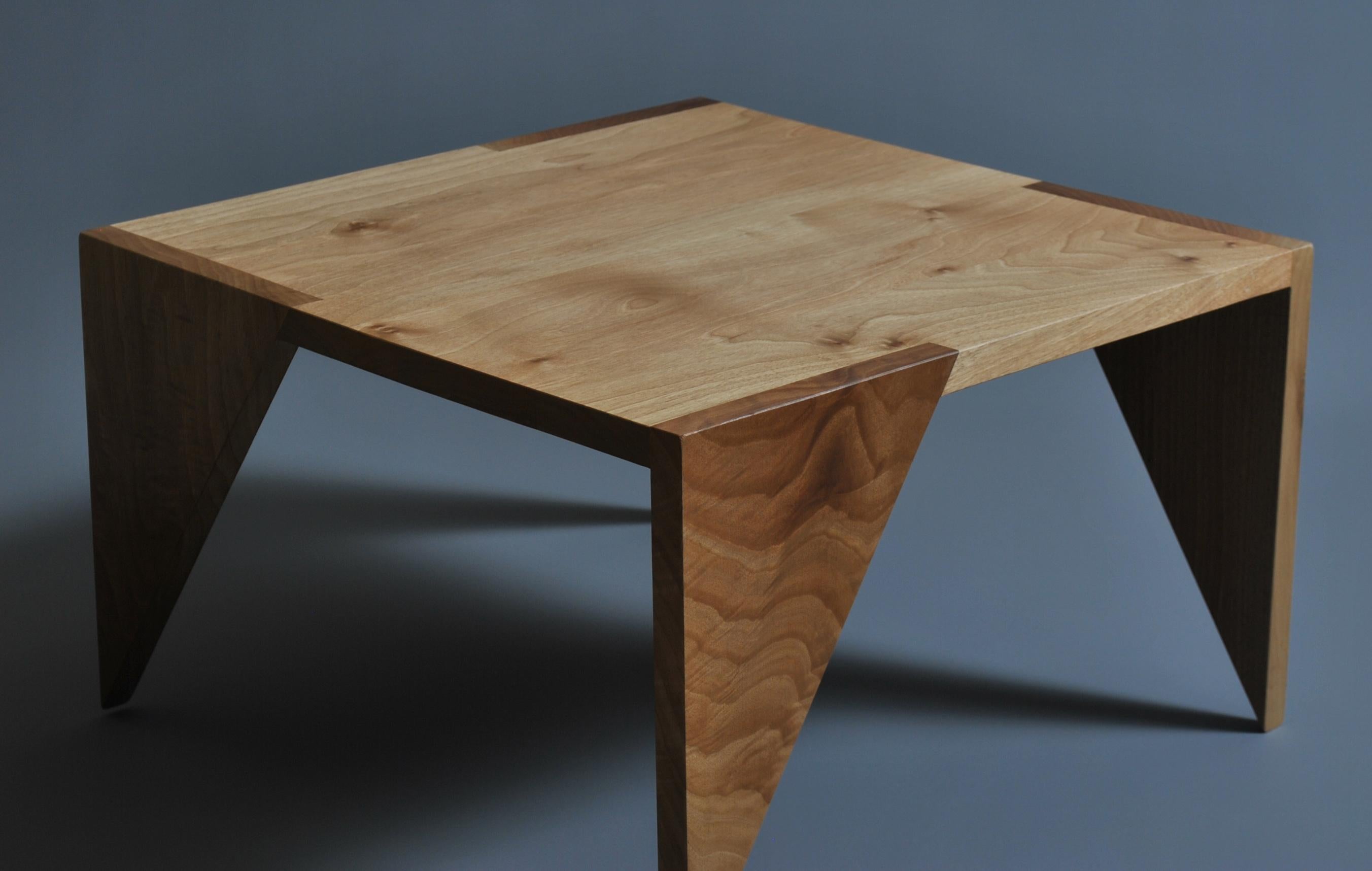 Hand-Crafted Handcrafted English Walnut Modernist End Table For Sale
