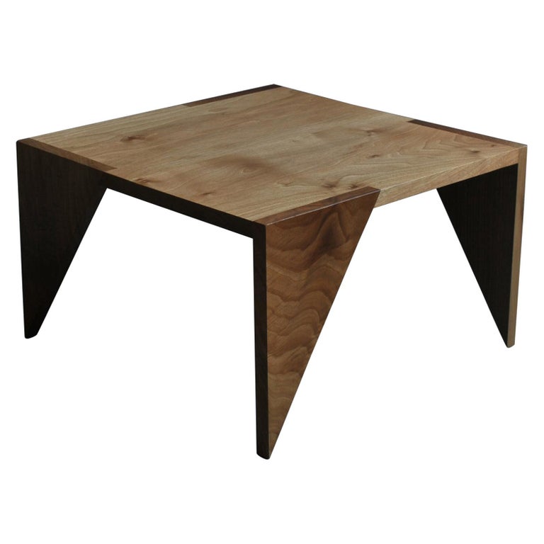 Handcrafted English Walnut Modernist End Table For Sale at 1stDibs