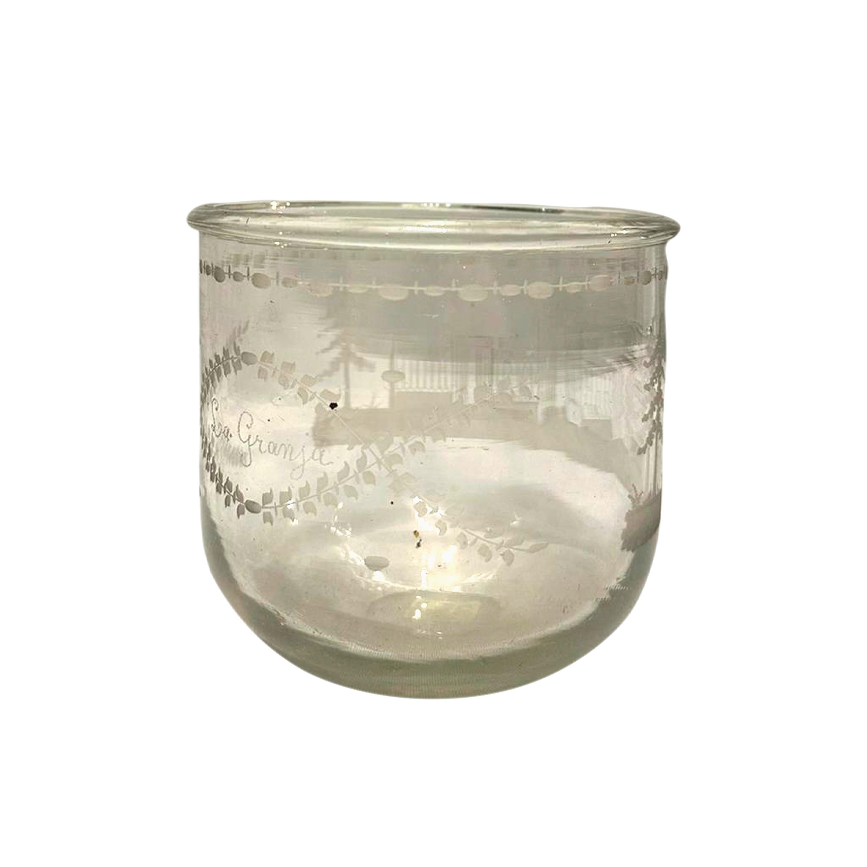 Romantico Vaso di cristallo inciso a mano di 