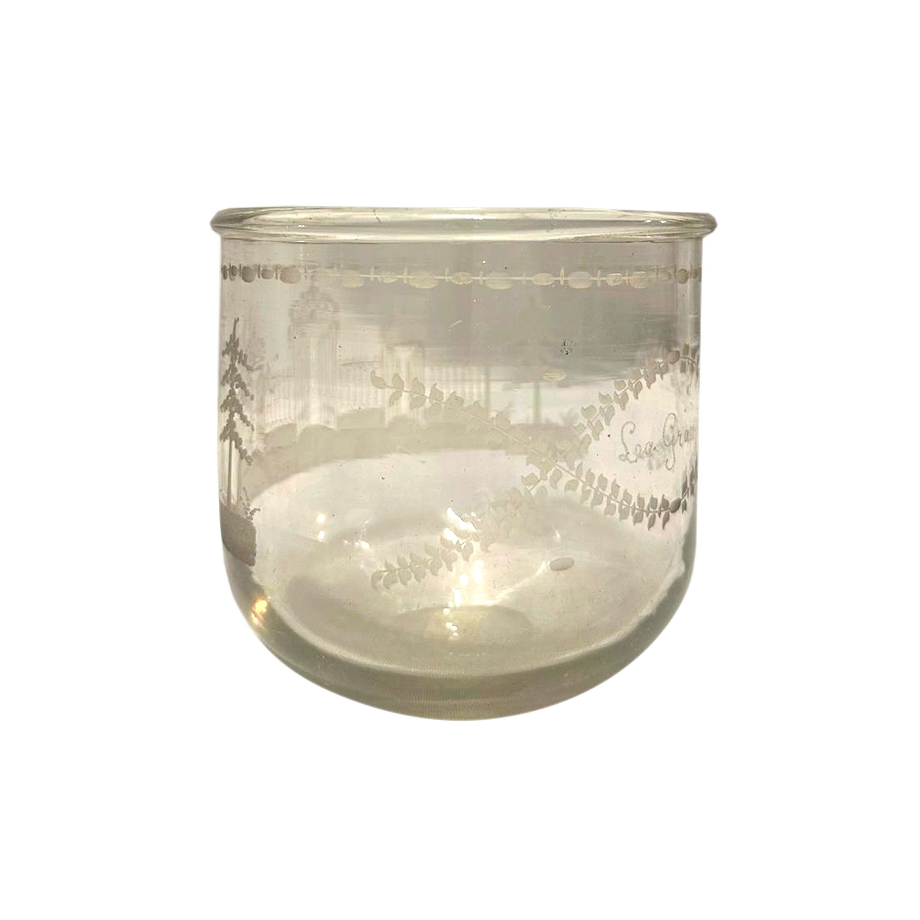 Vaso di cristallo inciso a mano di 