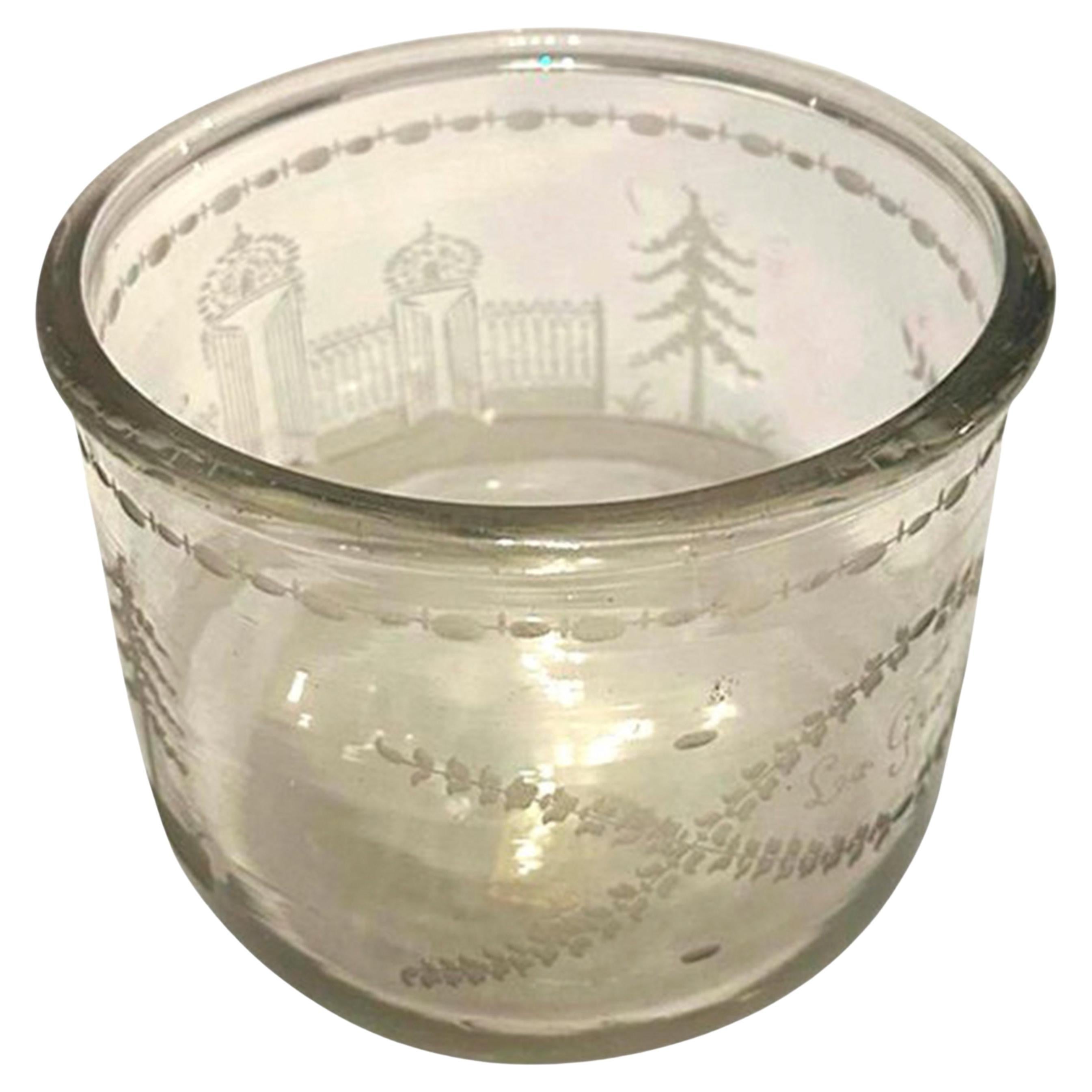 Handcrafted Engraved Crystal Vase by "La Granja", Spain, 18th Century.