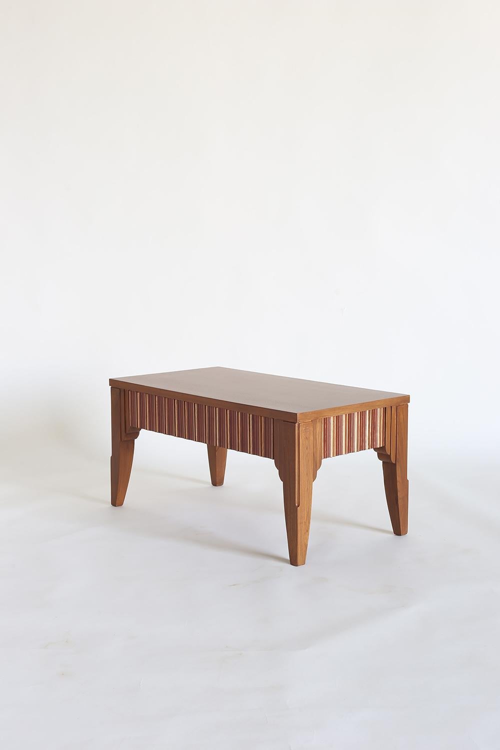 Hand-Crafted Handcrafted Epoch Oak Side Table For Sale