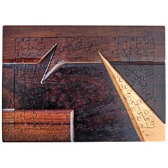 Handcrafted Exotic Wood and Silver Jigsaw Puzzle