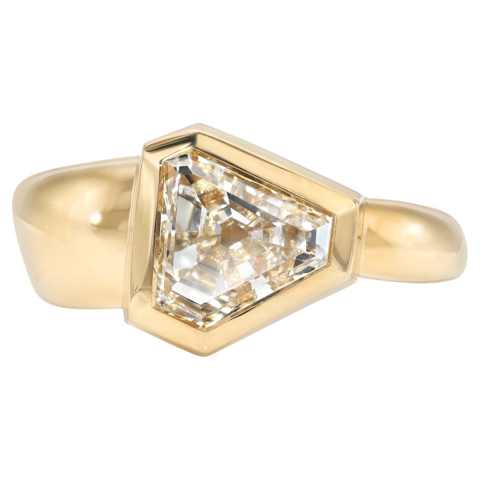 Handcrafted Ezra Trillion Cut Diamond Ring by Single Stone