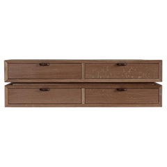 Handcrafted Floating Oak 4 Drawer Console Table by SUM Furniture