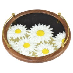 Handcrafted Flower Artglass Tray by JAS