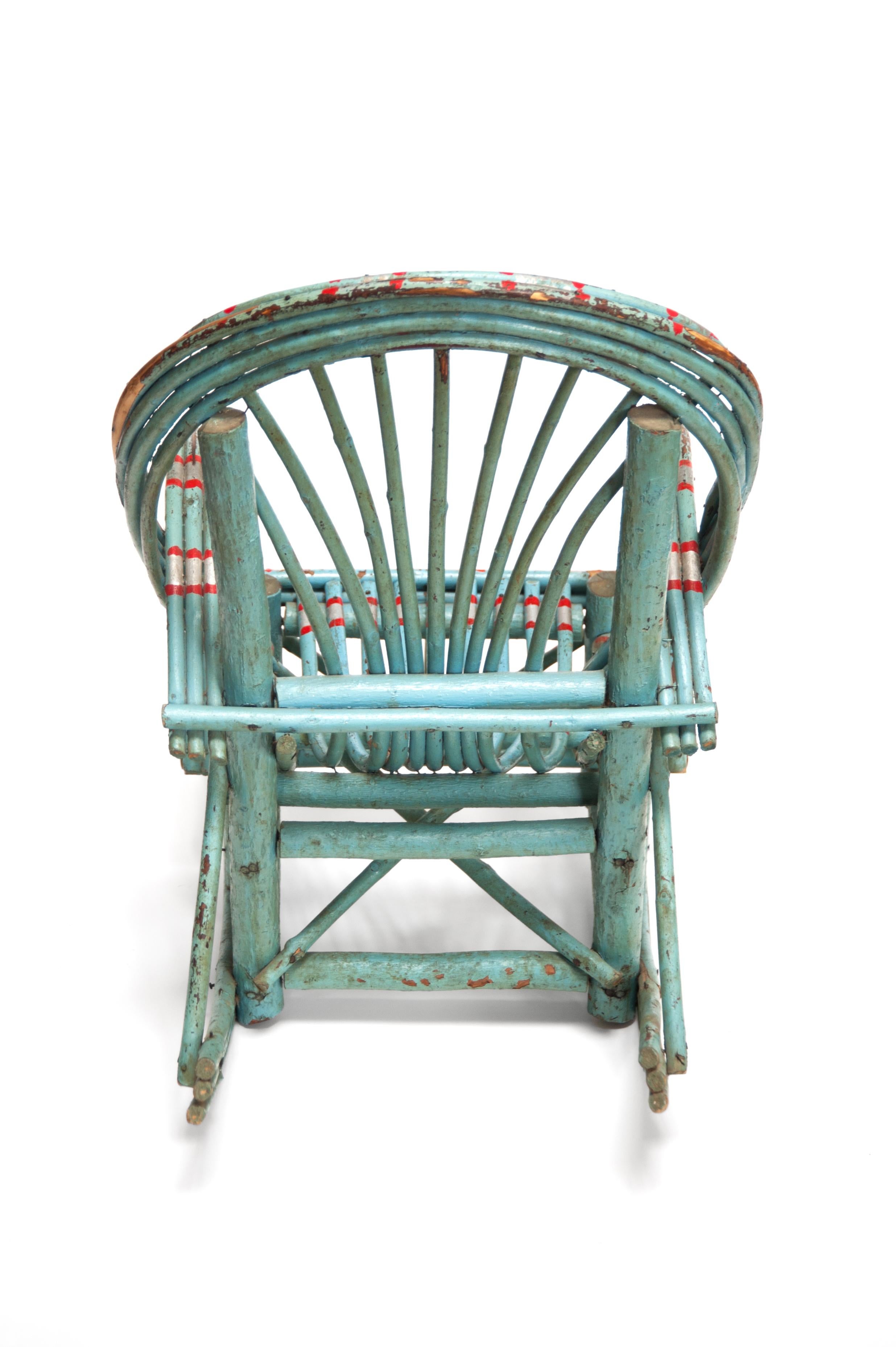 American Handcrafted Folk Art Rocking Chair, Designer Unknown, USA, 1910s