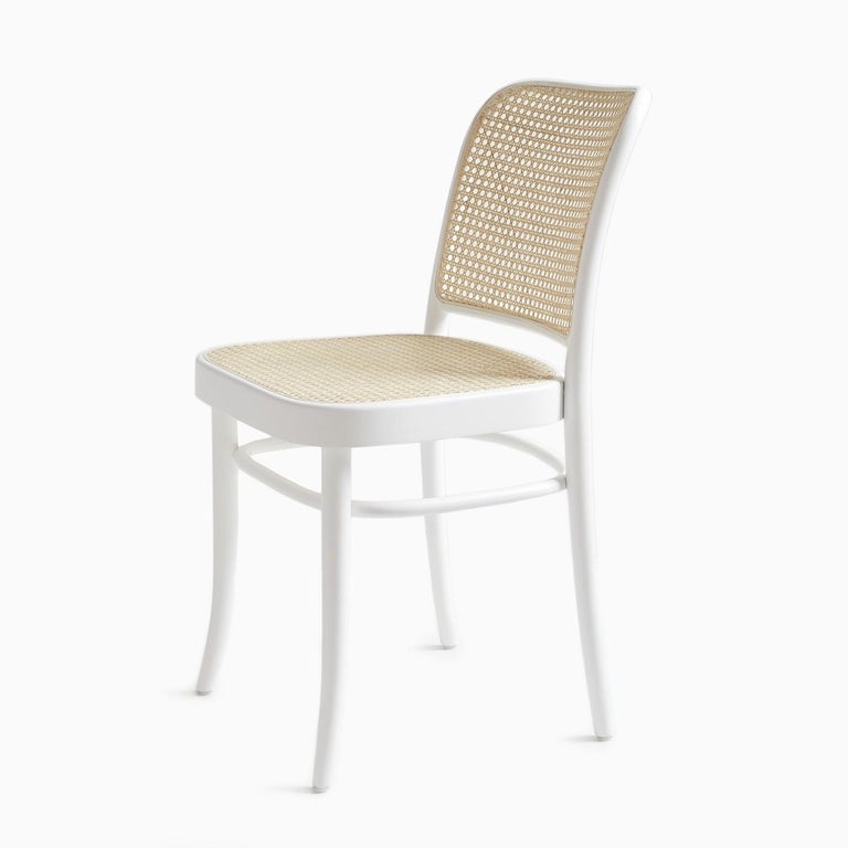 Handcrafted Rattan Dining Chairs In White Lacquer For Sale at 1stdibs
