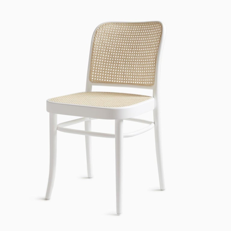 Handcrafted Rattan Dining Chairs In White Lacquer For Sale at 1stdibs