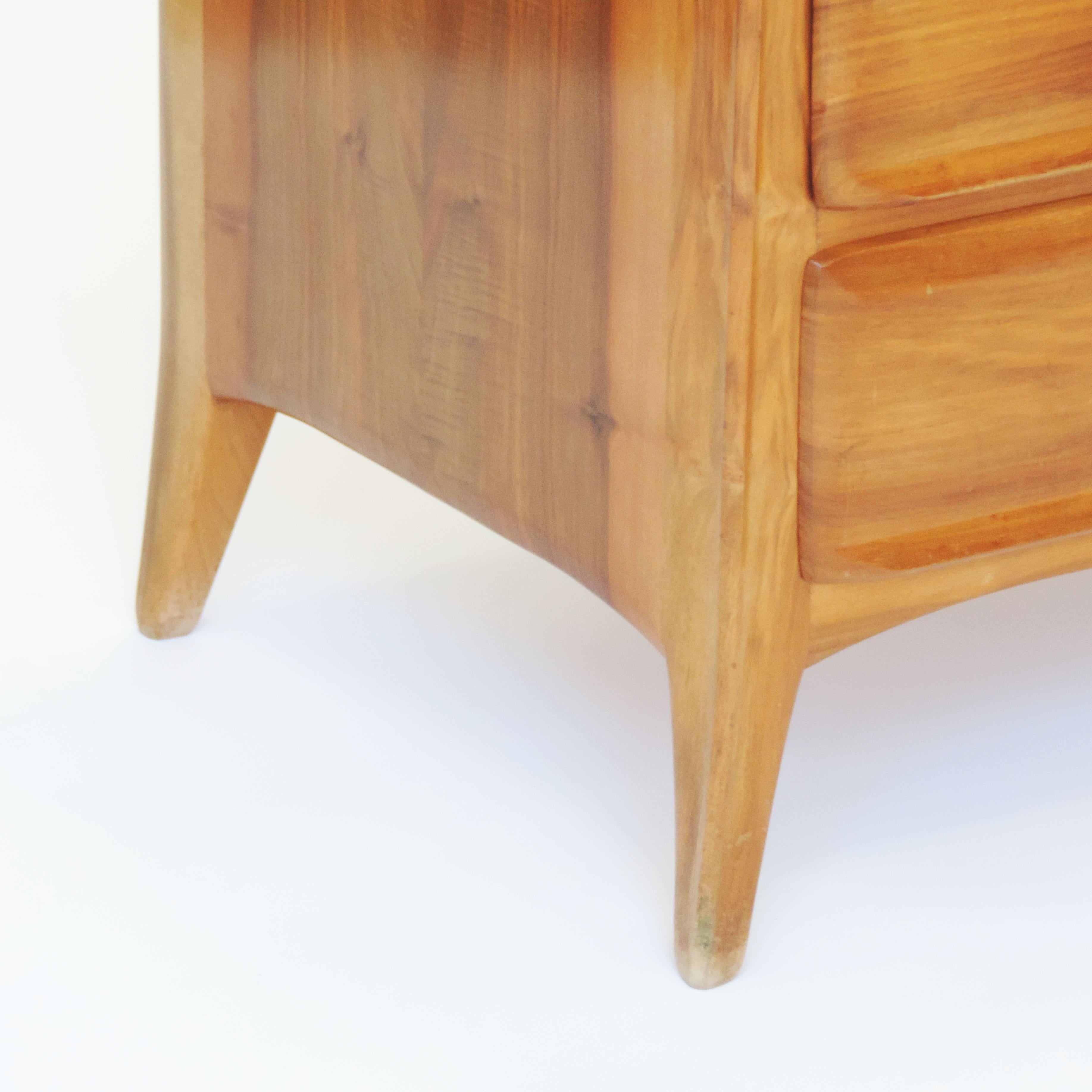 Mid-Century Modern Handcrafted Franz Xaver Sproll Wooden Chest of Drawers, Switzerland, 1940s